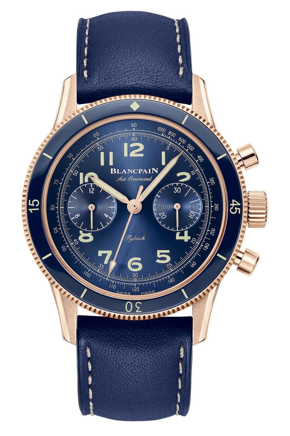 Blancpain Air Command Flyback Chronograph 18k red gold blue dial AC02-36B40-63 - 1 Blancpain Air Command Flyback Chronograph 18k red gold blue dial AC02-36B40-63