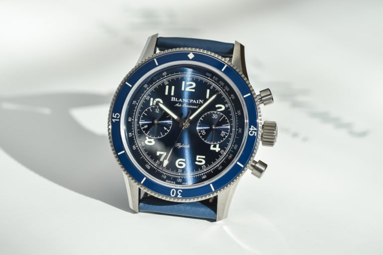 Blancpain Air Command Flyback Chronograph Titanium Blue Dial AC02-12B40-63