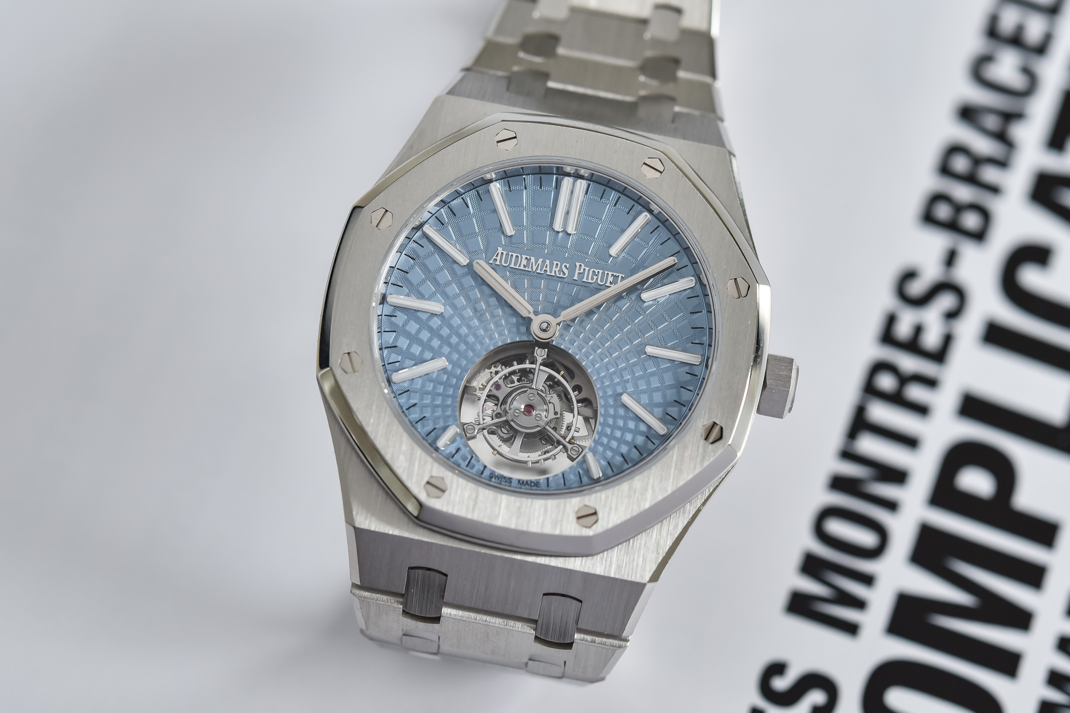 Audemars Piguet Royal Oak Selfwinding Flying Tourbillon 41mm Platinum Light Blue Dial 26530PT.OO.1220PT.01