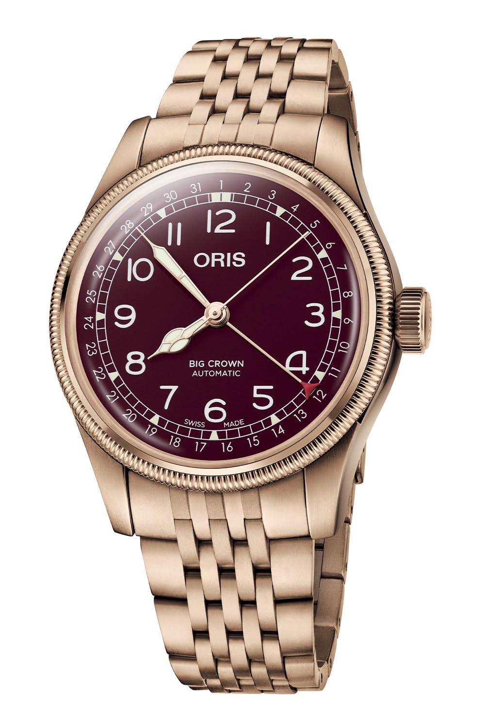 Oris Big Crown Pointer Date Bronze case and bracelet bordeaux red 01 754 7741 3168-07 8 20 01 - 1 Oris Big Crown Pointer Date Bronze case and bracelet 2022