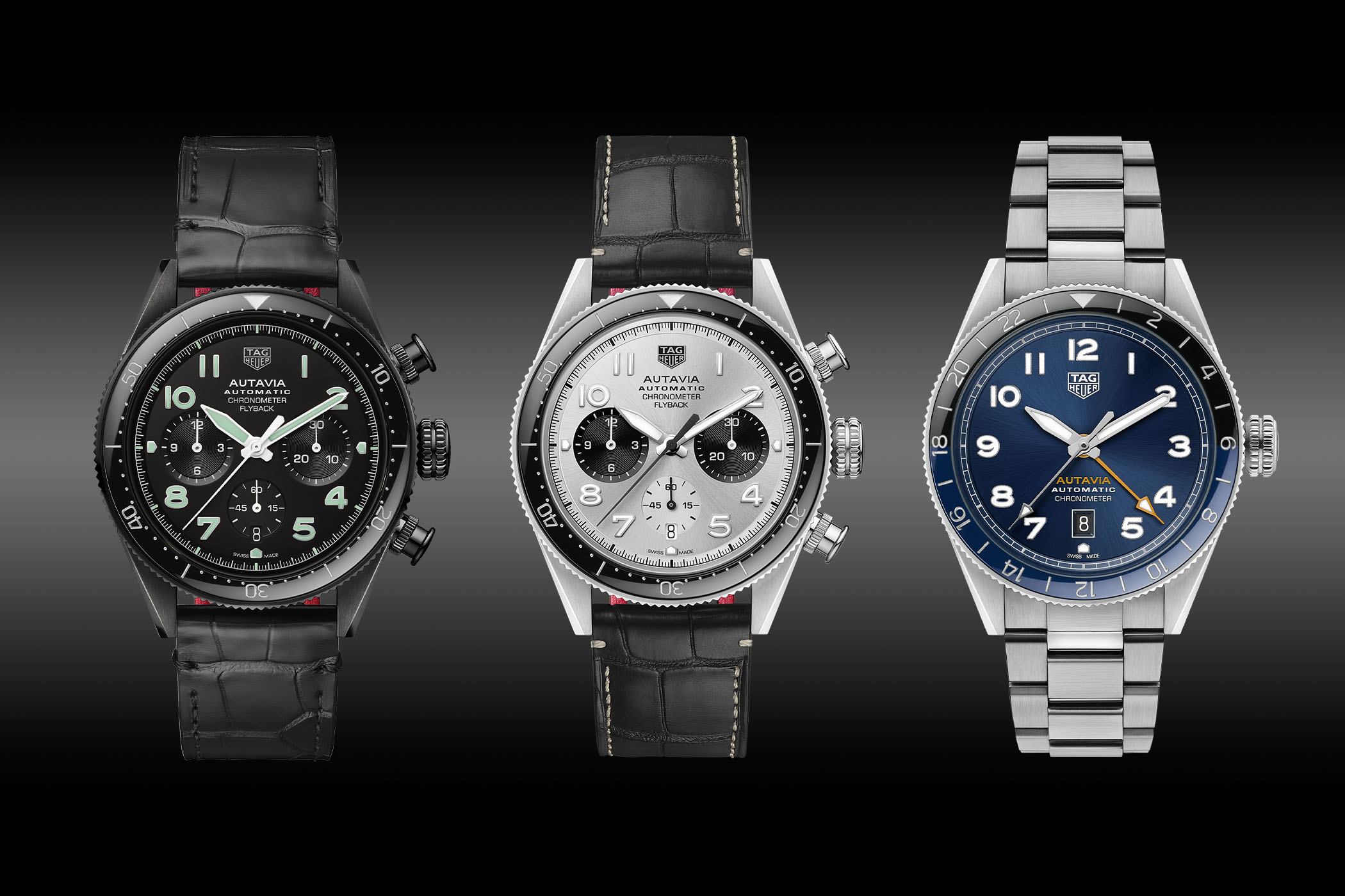 TAG HEUER AUTAVIA 60th Anniversary Flyback Chronograph - TAG HEUER AUTAVIA 60th Anniversary GMT 3 Hands