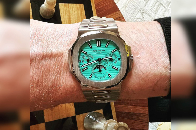 Unique Patek Philippe Nautilus Perpetual Calendar 5740 Tiffany Blue Dial Spotted Bernard Arnault LVMH