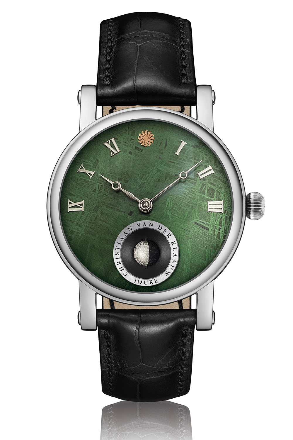 Christiaan van der Klaauw Cosmic Real Moon Joure Green Meteorite - Steel Christiaan van der Klaauw Cosmic Real Moon Joure Green Meteorite