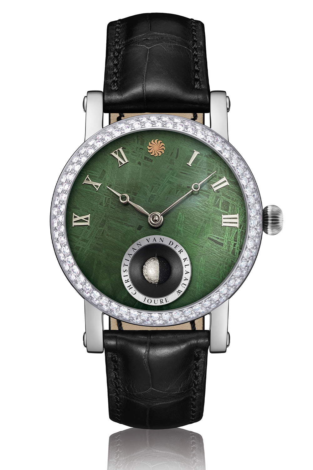 Christiaan van der Klaauw Cosmic Real Moon Joure Green Meteorite - White Gold Diamonds Christiaan van der Klaauw Cosmic Real Moon Joure Green Meteorite