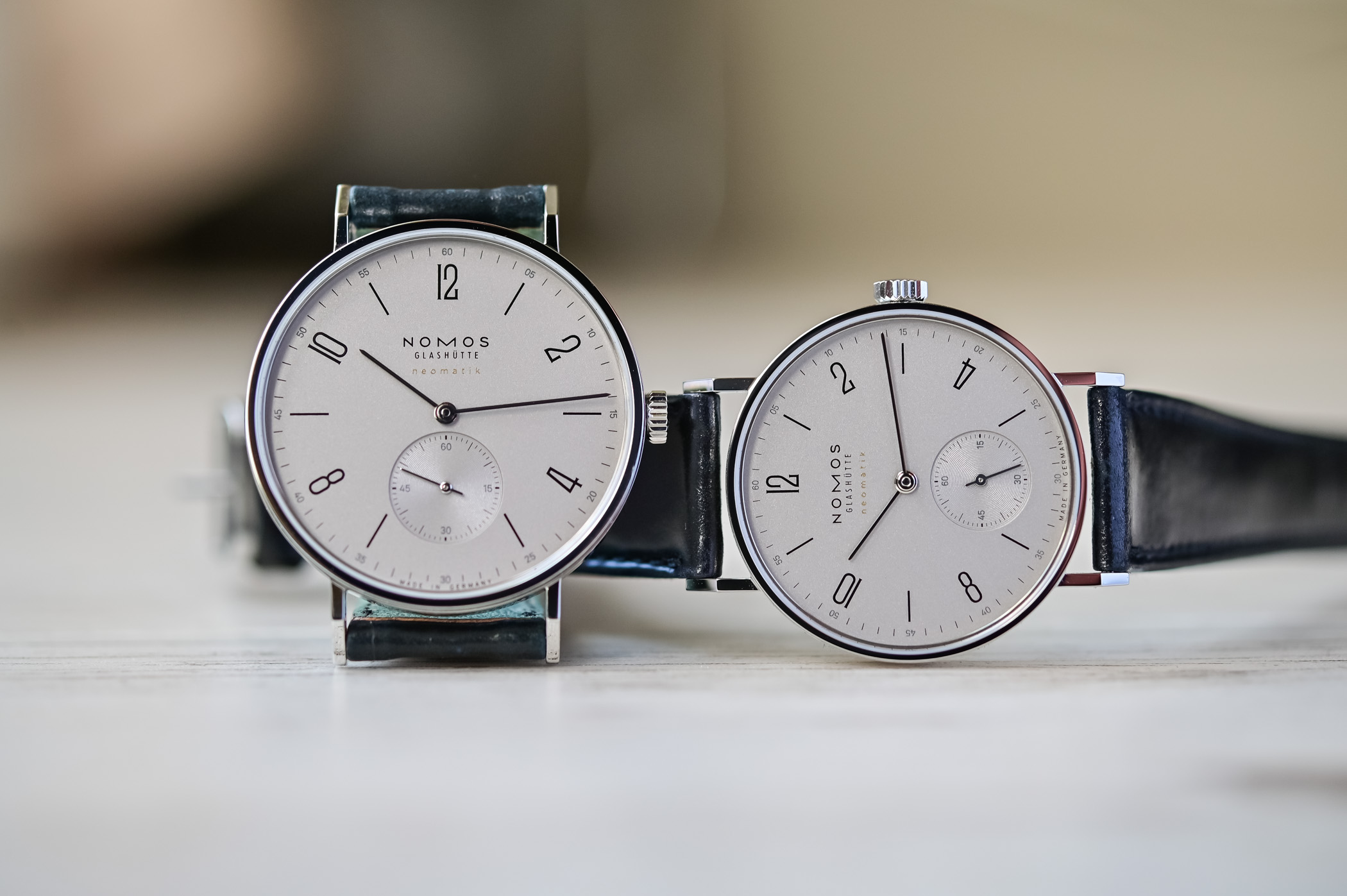 Nomos Tangente neomatik platinum gray 35 and 39