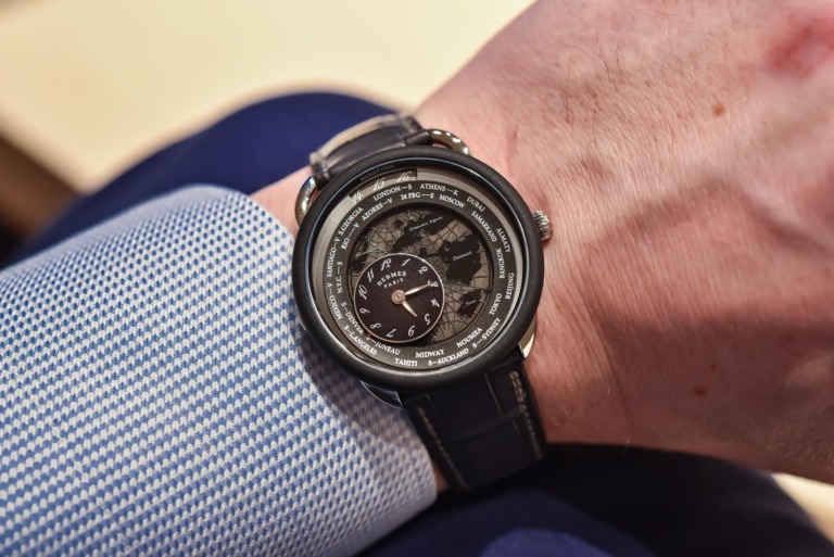 Hermes Arceau Le temps voyageur World Time Platinum/Titanium DLC Black