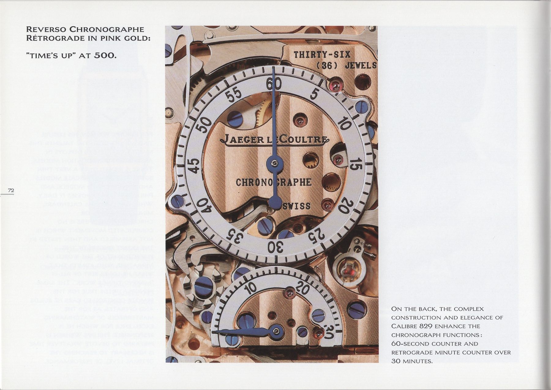 1996 Jaeger LeCoultre Reverso Chronograph Retrograde Calibre 829 - 3 Image from blommanwatchreport.com