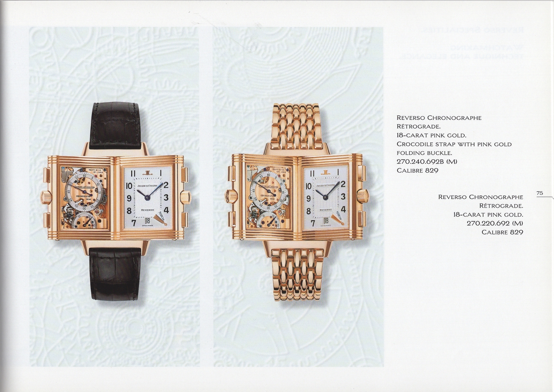 1996 Jaeger LeCoultre Reverso Chronograph Retrograde Calibre 829 - 4 Image from blommanwatchreport.com