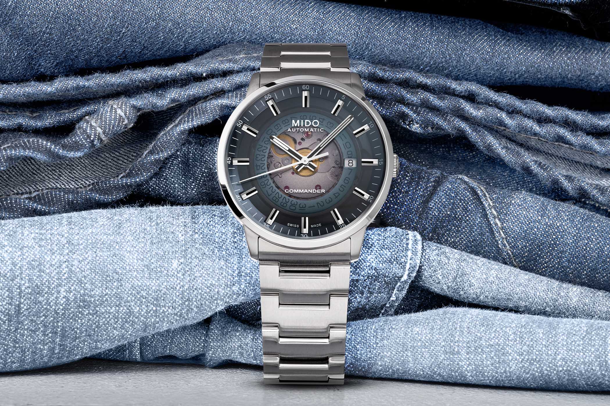 Mido Commander Gradient Caliber 80 denim blue dial