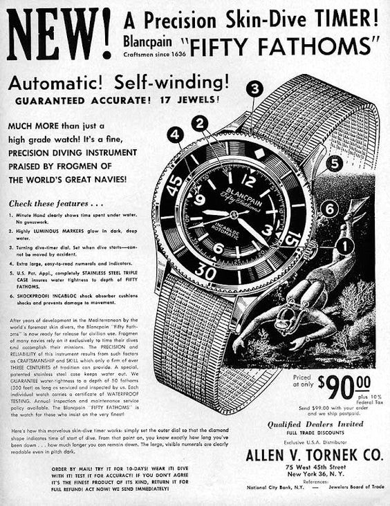 Vintage Blancpain Tornek-Rayville ads - 2 Vintage Blancpain Tornek-Rayville ads - 2