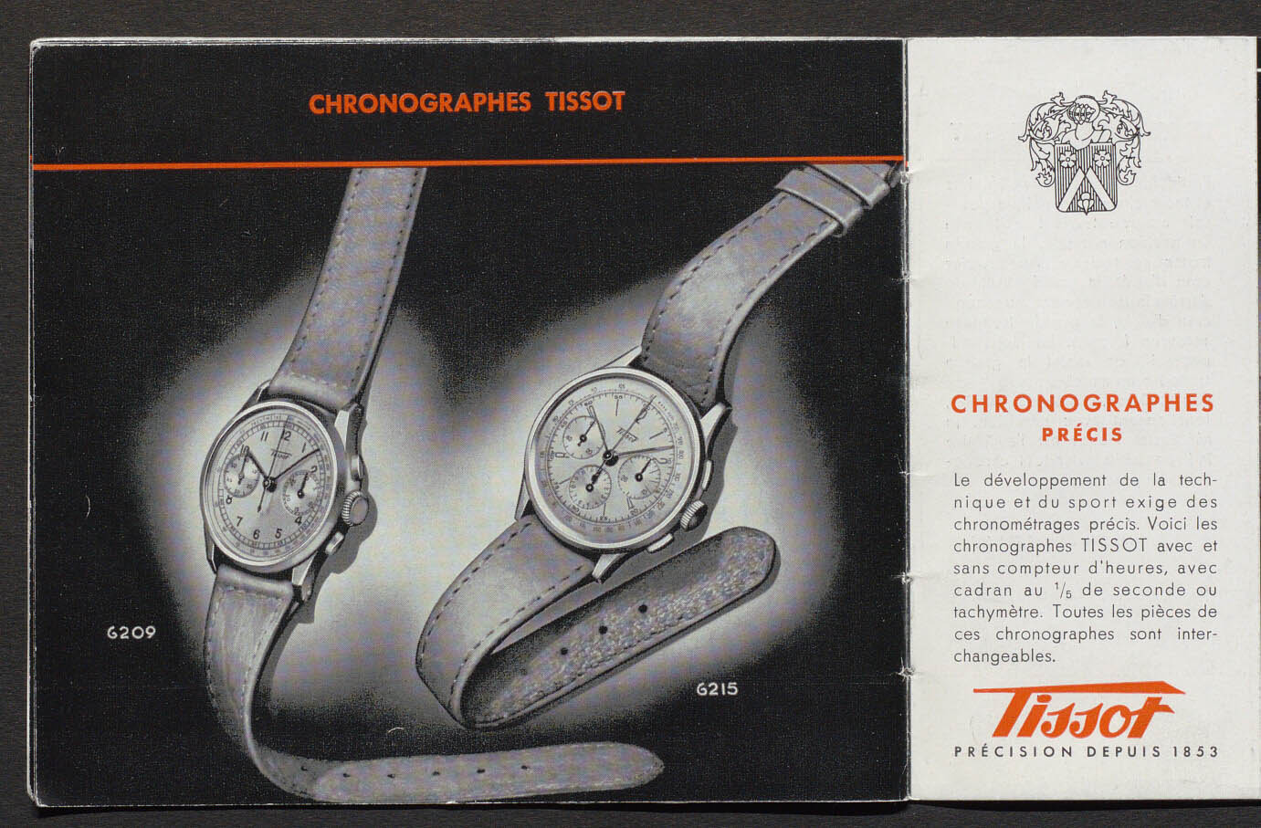 Vintage Tissot Chronograph catalogues - 1 Vintage Tissot Chronograph catalogue