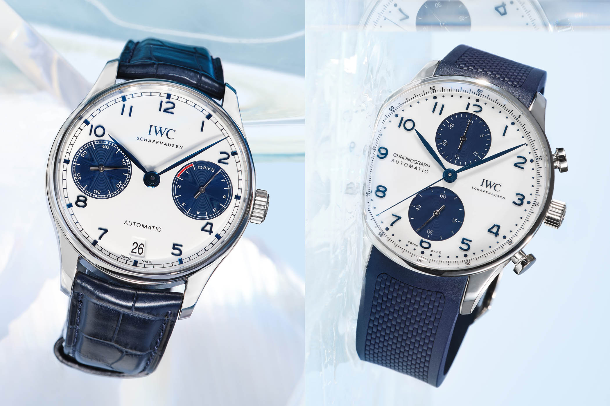 IWC Portugieser Blue Panda Dial 2022 IW371620 and IW500715