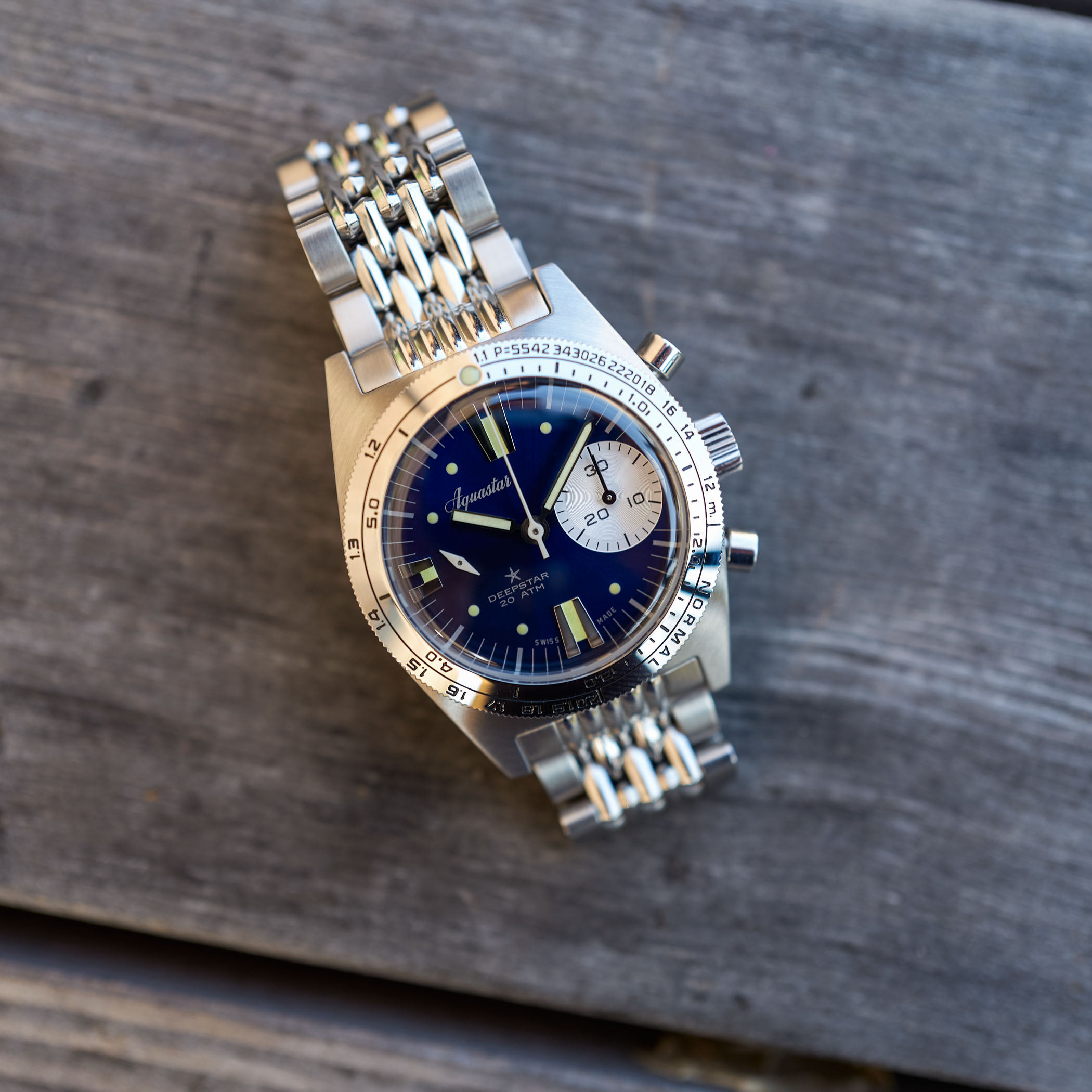 2022 Aquastar Deepstar 39mm Diving Chronograph Blue Dial - Hands-On Review - 10 2022 Aquastar Deepstar 39mm Diving Chronograph Blue Dial
