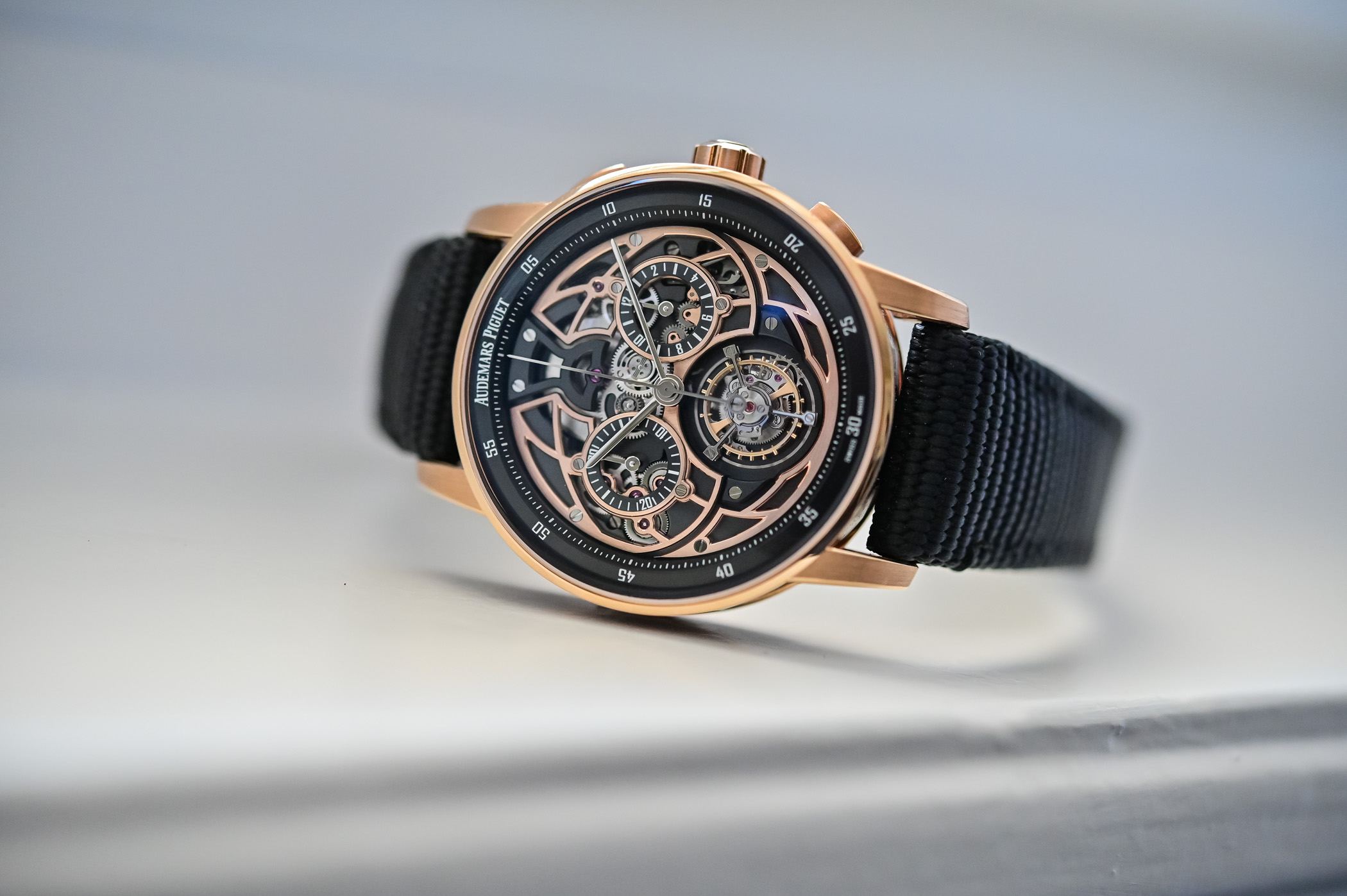 Code 11.59 by Audemars Piguet Selfwinding Flying Tourbillon Chronograph Pink Gold Black Ceramic 26399NR