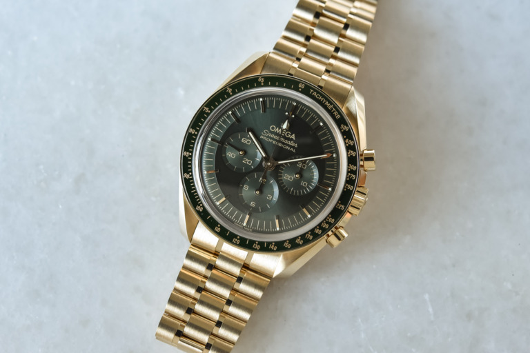 Omega Speedmaster Moonwatch Moonshine Gold Green Dial