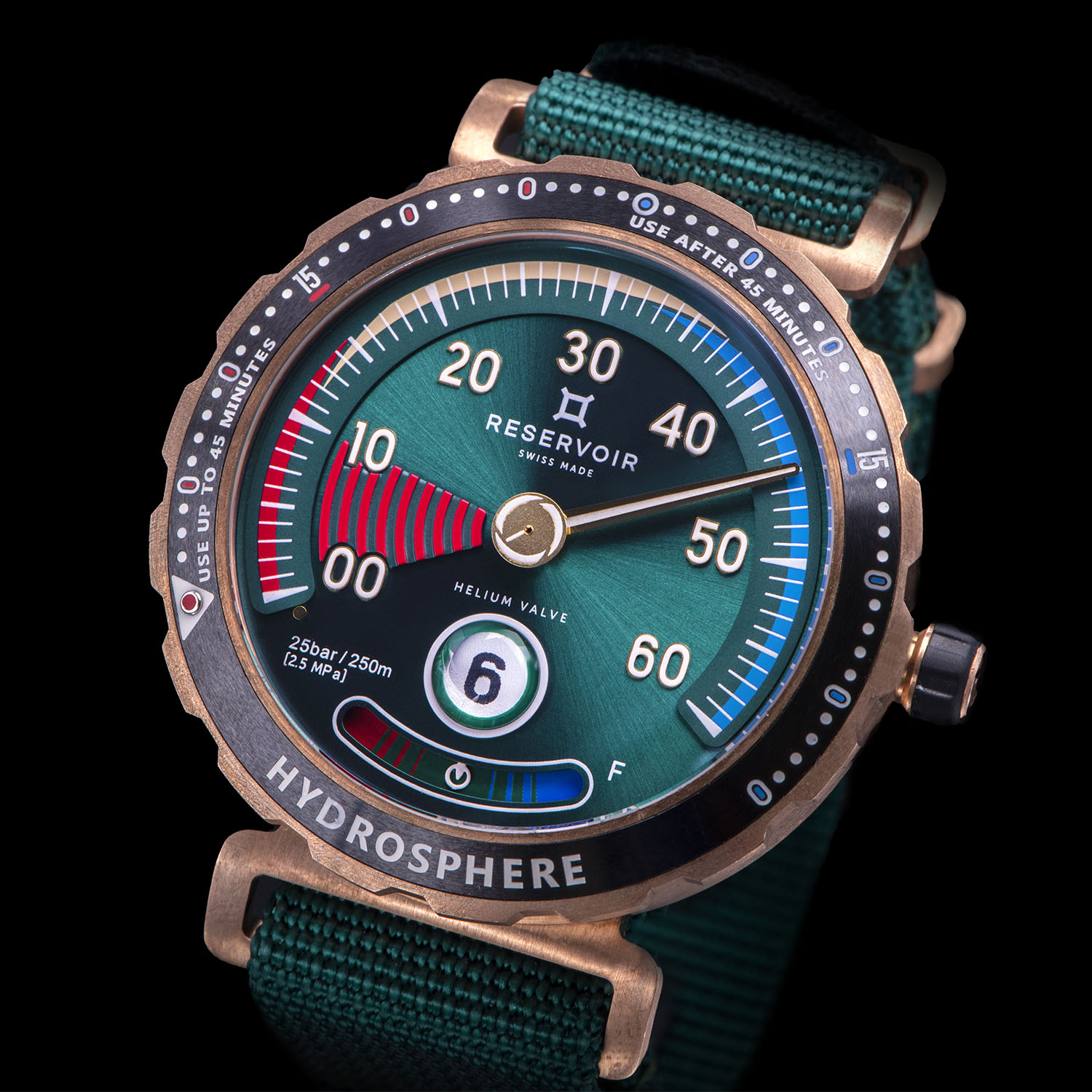 Reservoir Hydrosphere Cenote Green Bronze Dive Watch - 4 Reservoir Hydrosphere Cenote Green Bronze Dive Watch - 4