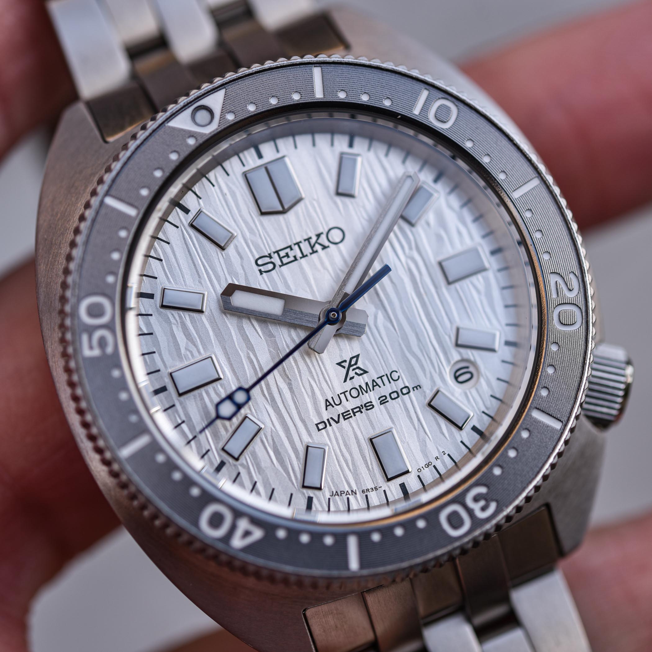 Seiko Prospex Save the Ocean Limited Edition SPB333 - ice-texture dial - hands-on review - 6 Seiko Prospex Save the Ocean Limited Edition SPB333 - ice-textured dial white-birch-like
