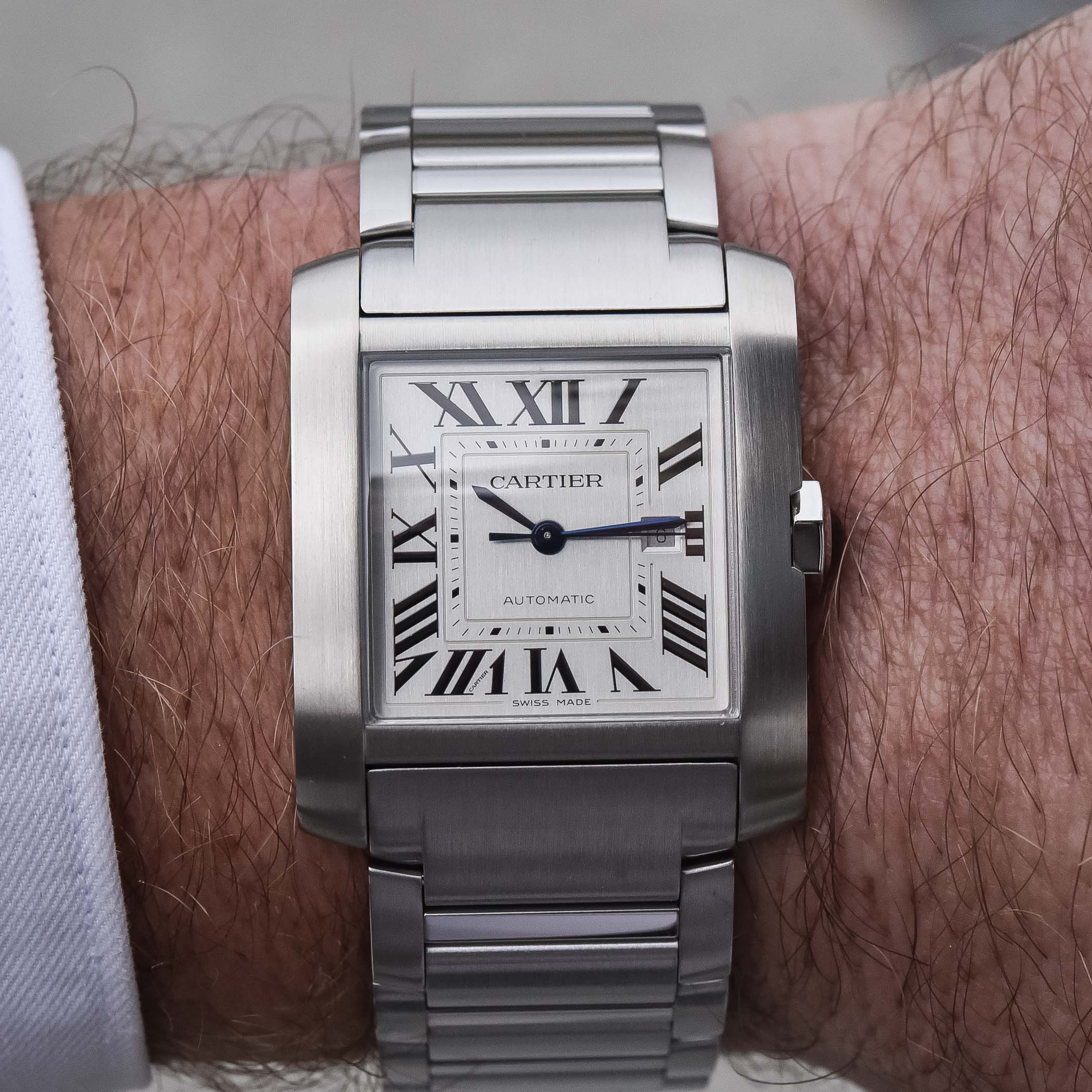 Cartier Tank Francaise Watch 2023 - Automatic large model stainless steel WSTA0067 - hands-on review - 4 Cartier Tank Francaise Watch 2023 Redesign Automatic large model stainless steel CRWSTA0067