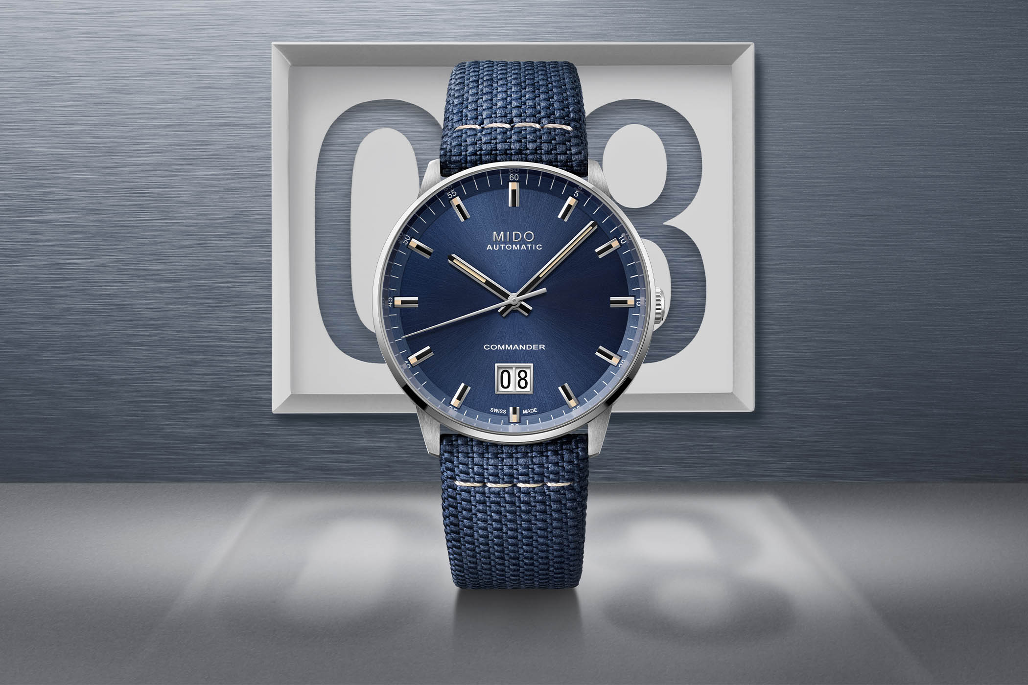Mido Commander Big Date Blue Dial