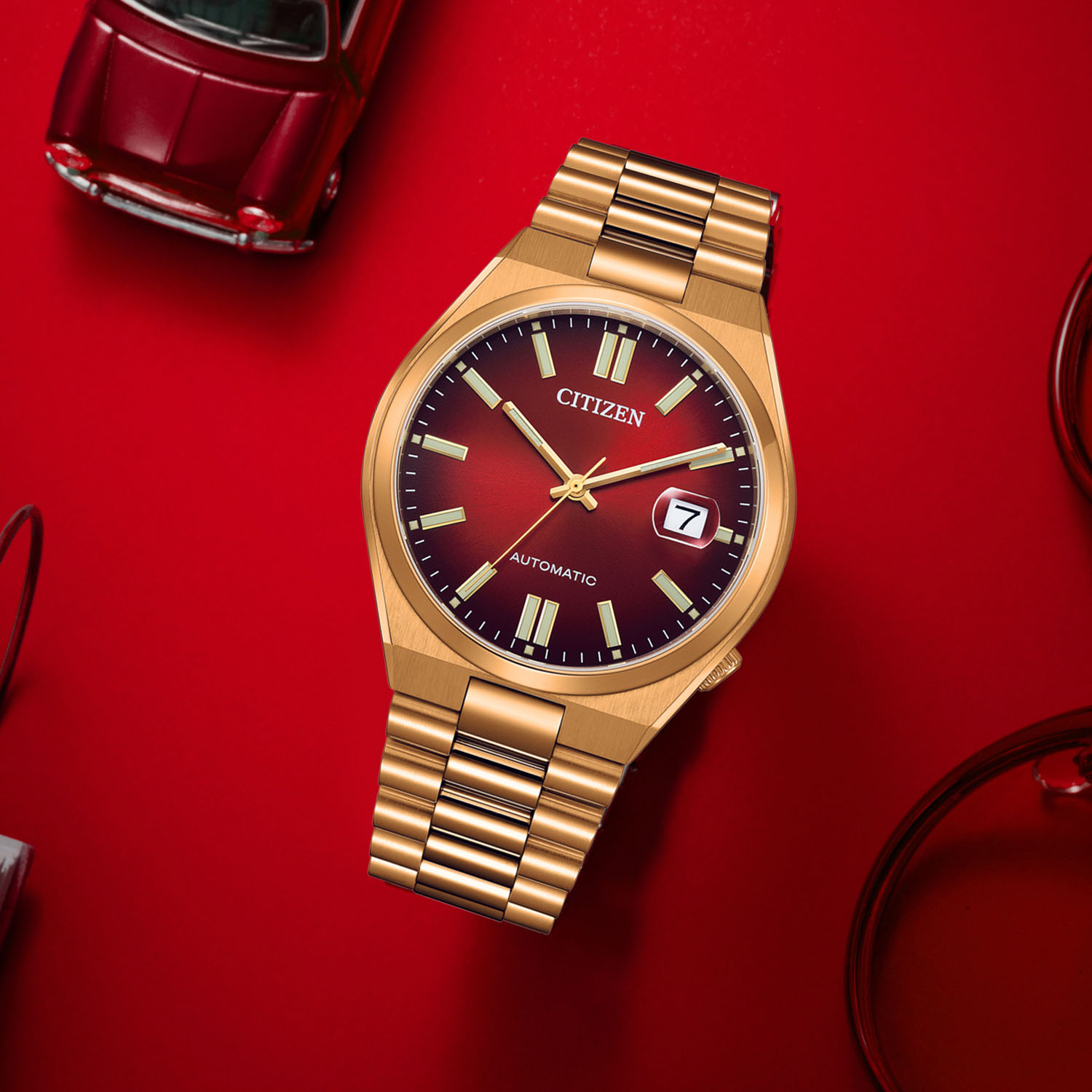 Citizen Tsuyosa Mechanical Rose Gold Plated Red Dial NJ0153-82X - 2 Citizen Tsuyosa Mechanical Rose Gold Plated Red Dial NJ0153-82X - 2