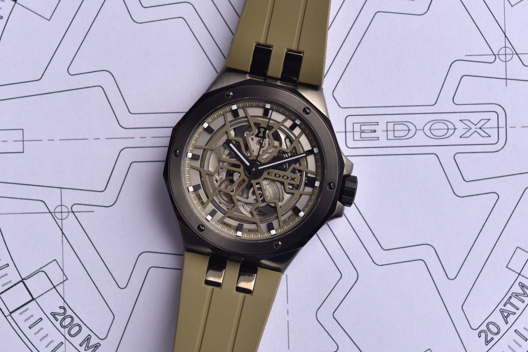 Edox Delfin Mecano Automatic moss green 8 Edox Delfin Mecano Automatic moss green 8