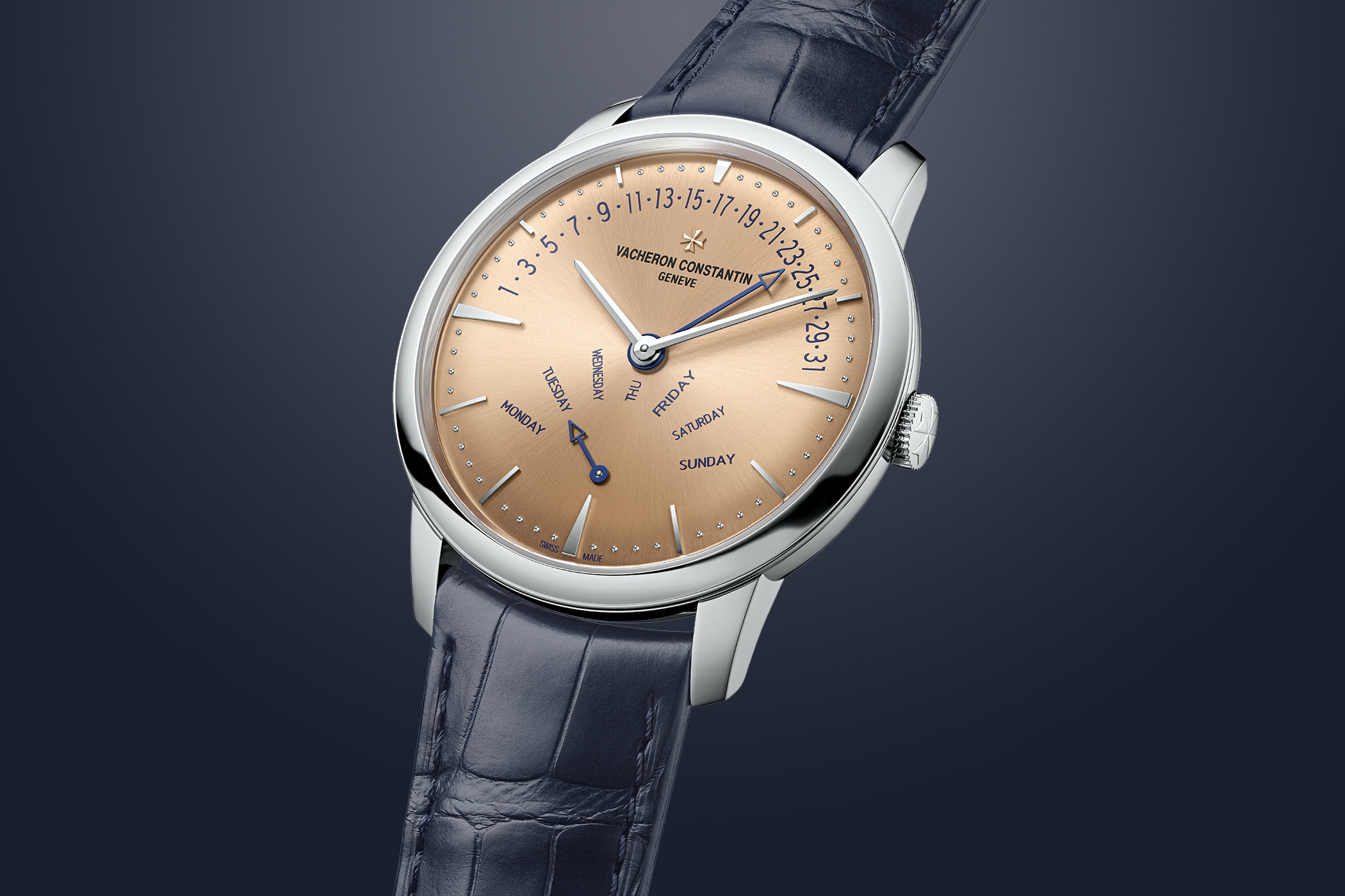 Vacheron Constantin Patrimony Retrograde Day-Date Salmon Dial Platinum