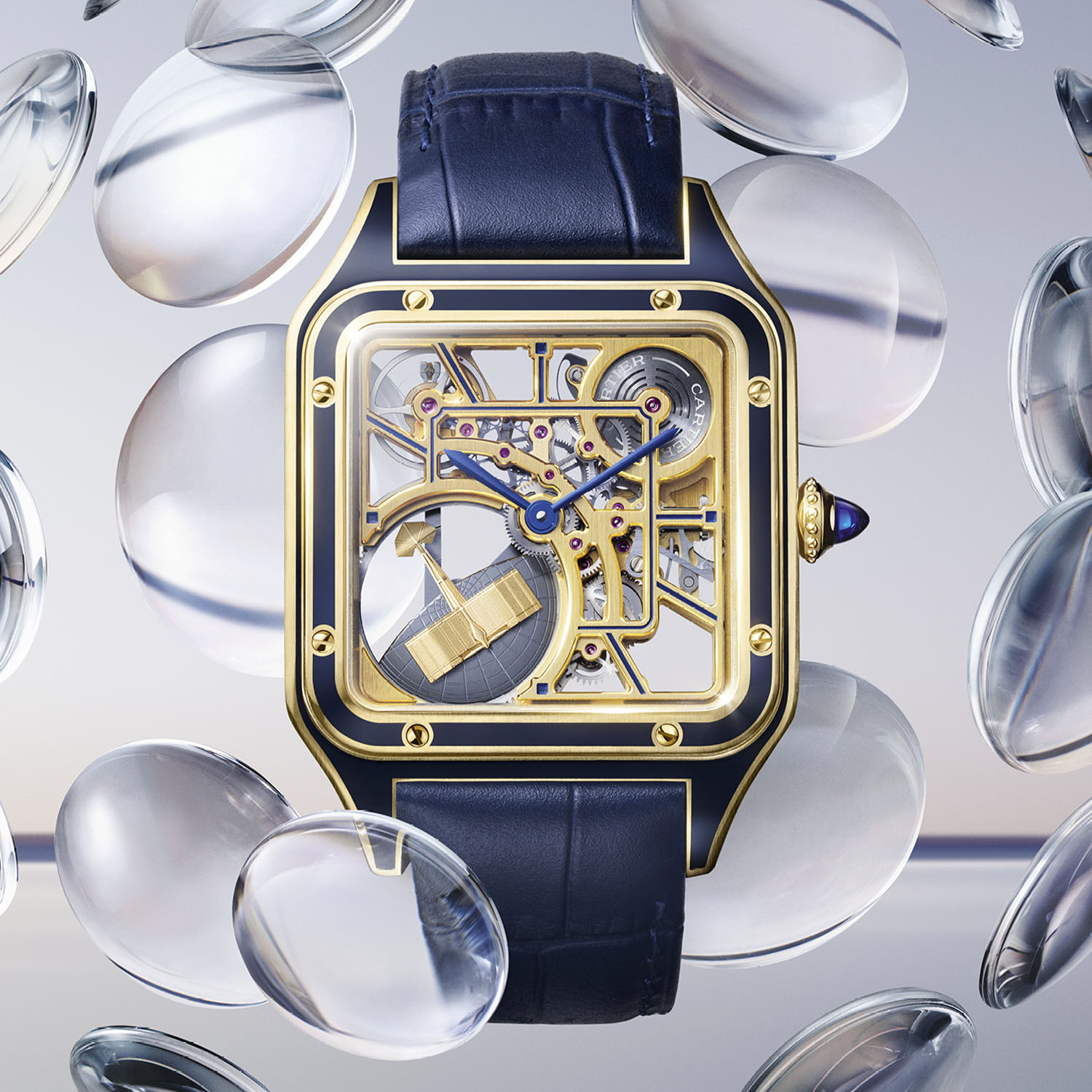 Cartier Santos-Dumont Micro-Rotor Yellow GOld Blue Lacquer WHSA0031 - 3 Cartier Santos-Dumont Micro-Rotor 2023