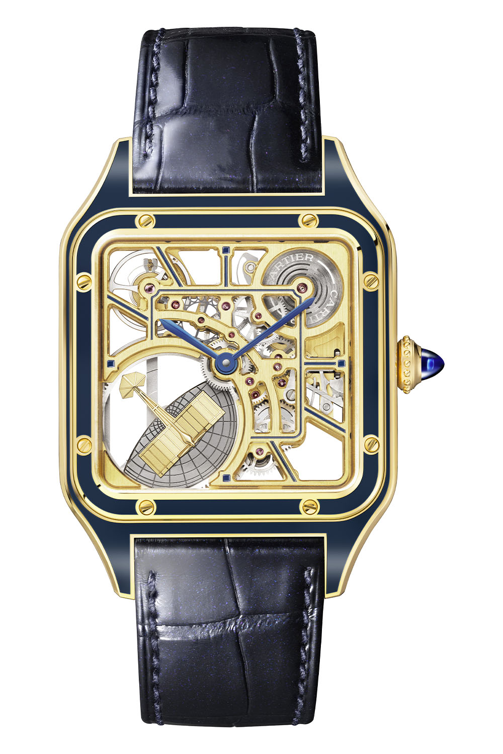 Cartier Santos-Dumont Micro-Rotor Yellow GOld Blue Lacquer WHSA0031 - 5 Cartier Santos-Dumont Micro-Rotor 2023