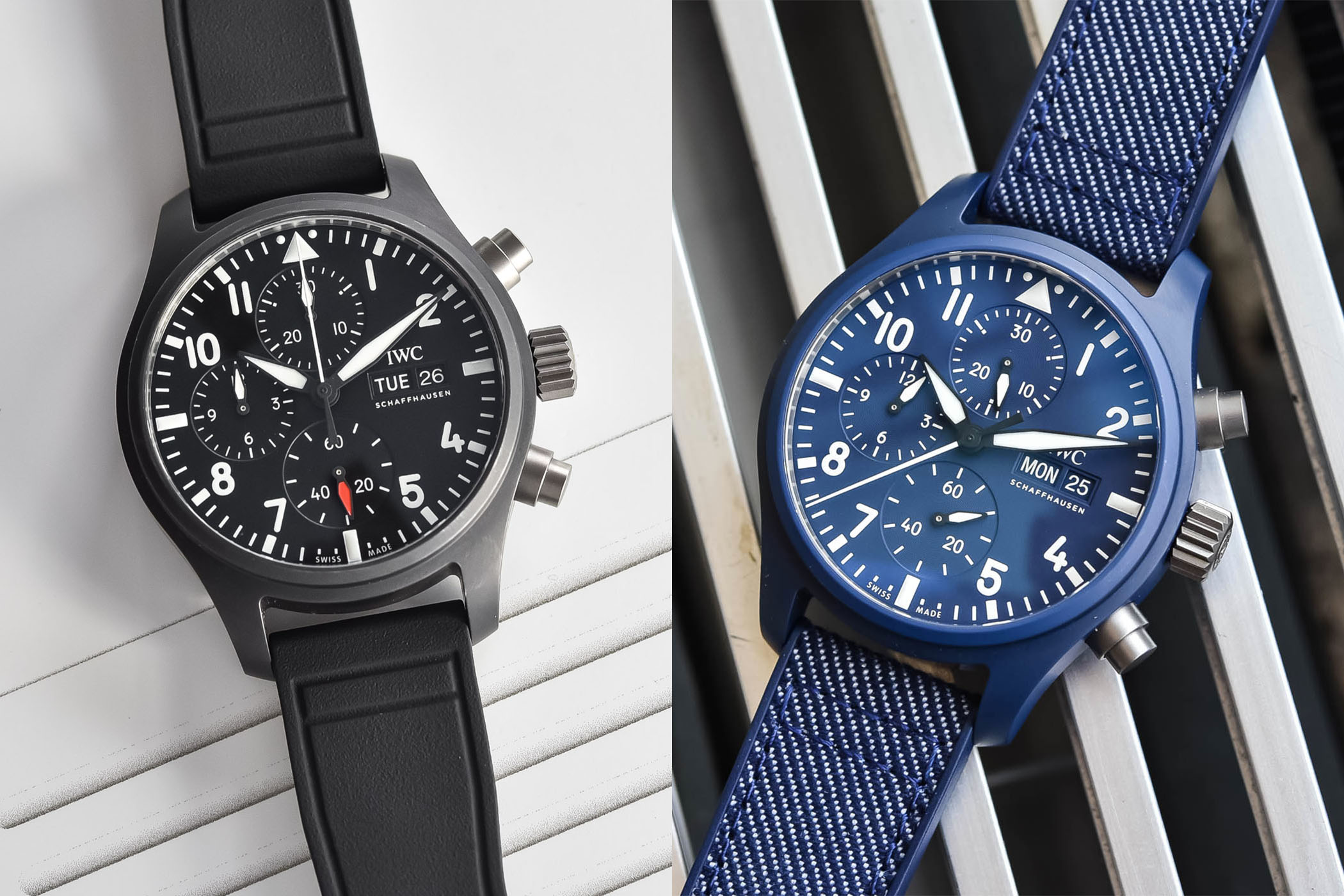 IWC Pilot Chronograph 41 TOP GUN Black IW389401 and TOP GUN Oceana Ceramic IW389404 hands-on