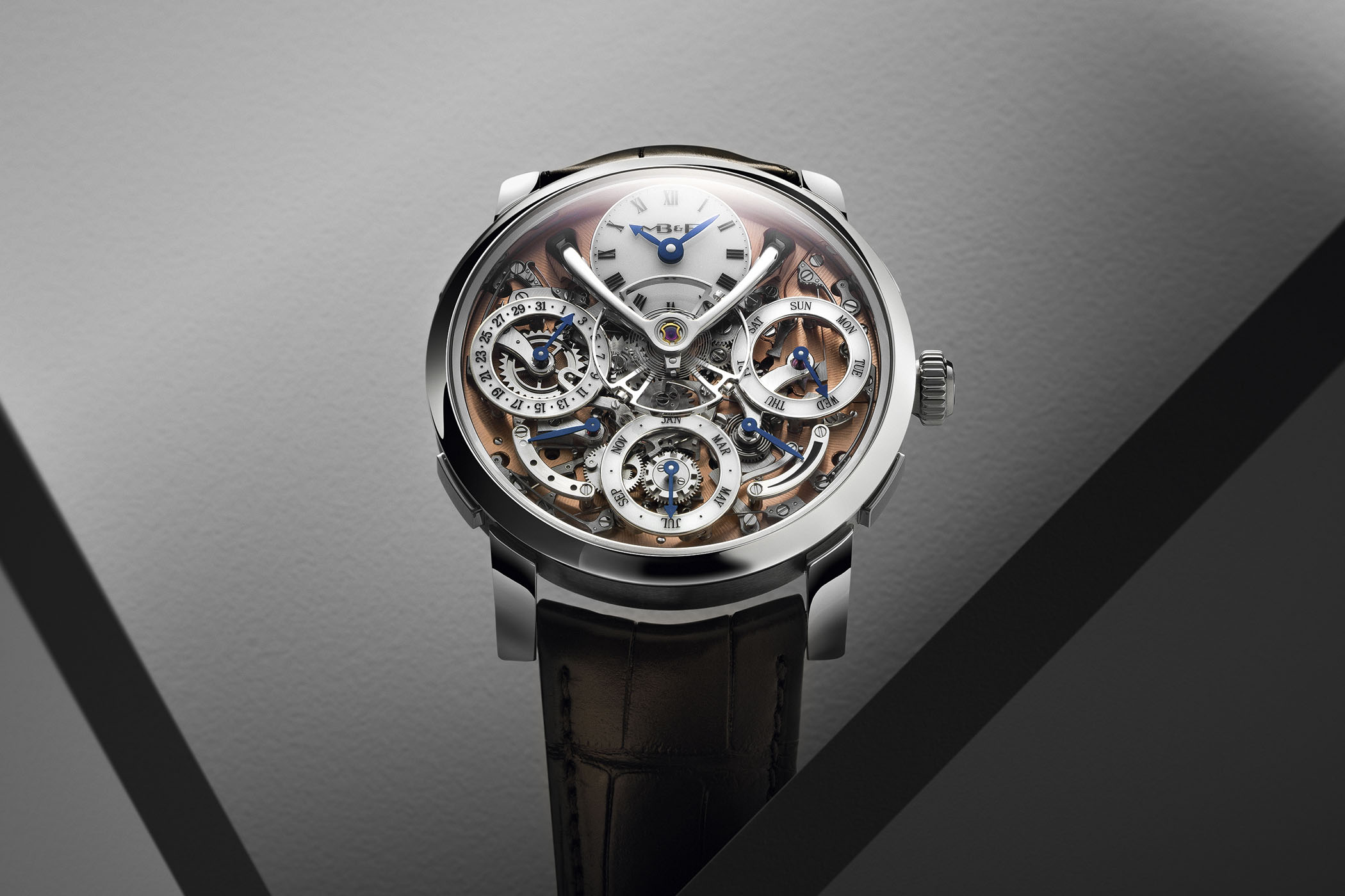MB&F LM Perpetual Stainless Steel Salmon Dial