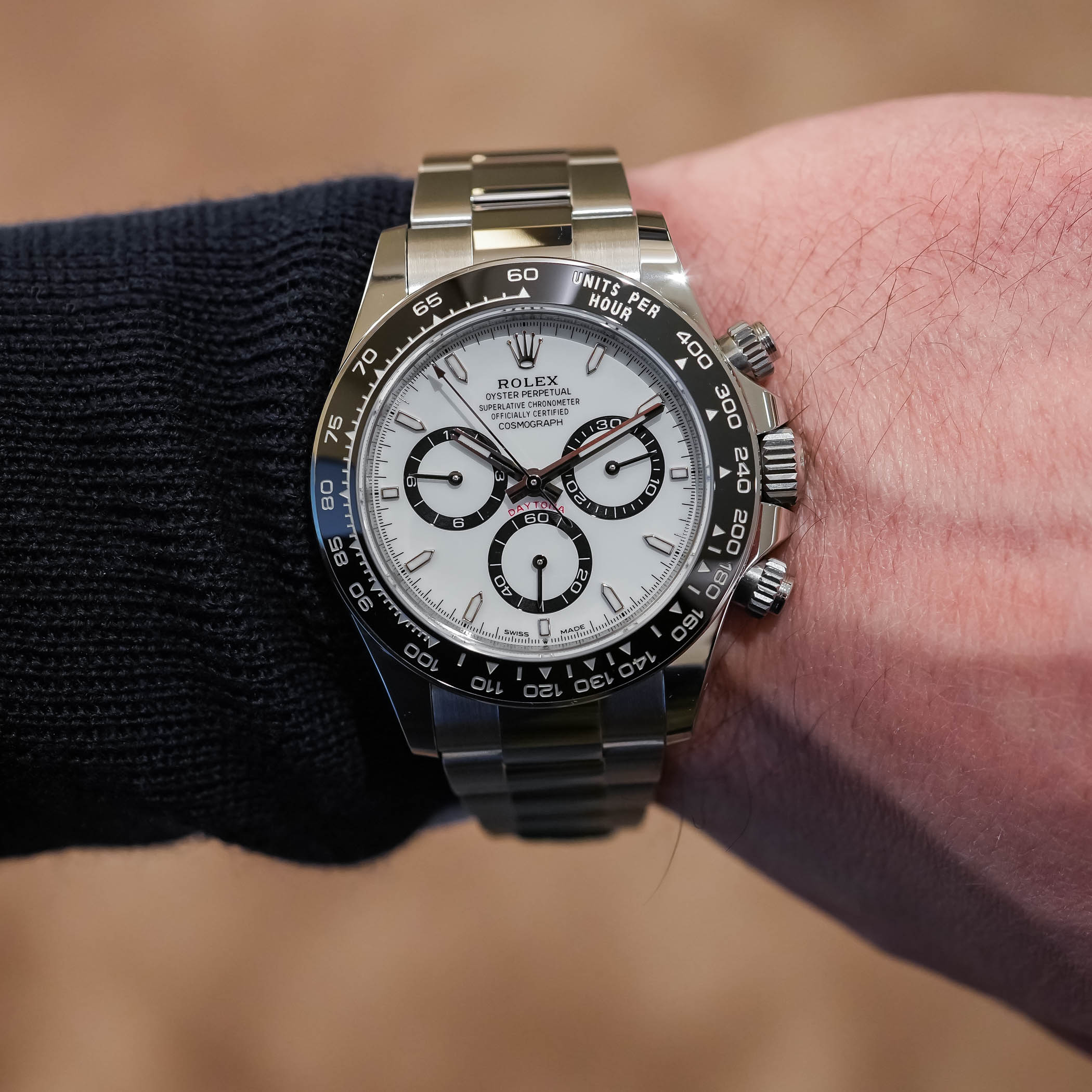 2023 Rolex Cosmograph Daytona Steel Ceramic White Dial 126500LN calibre 4131 - Hands-On Review - 1 2023 Rolex Cosmograph Daytona 126500LN - Wristshot Review