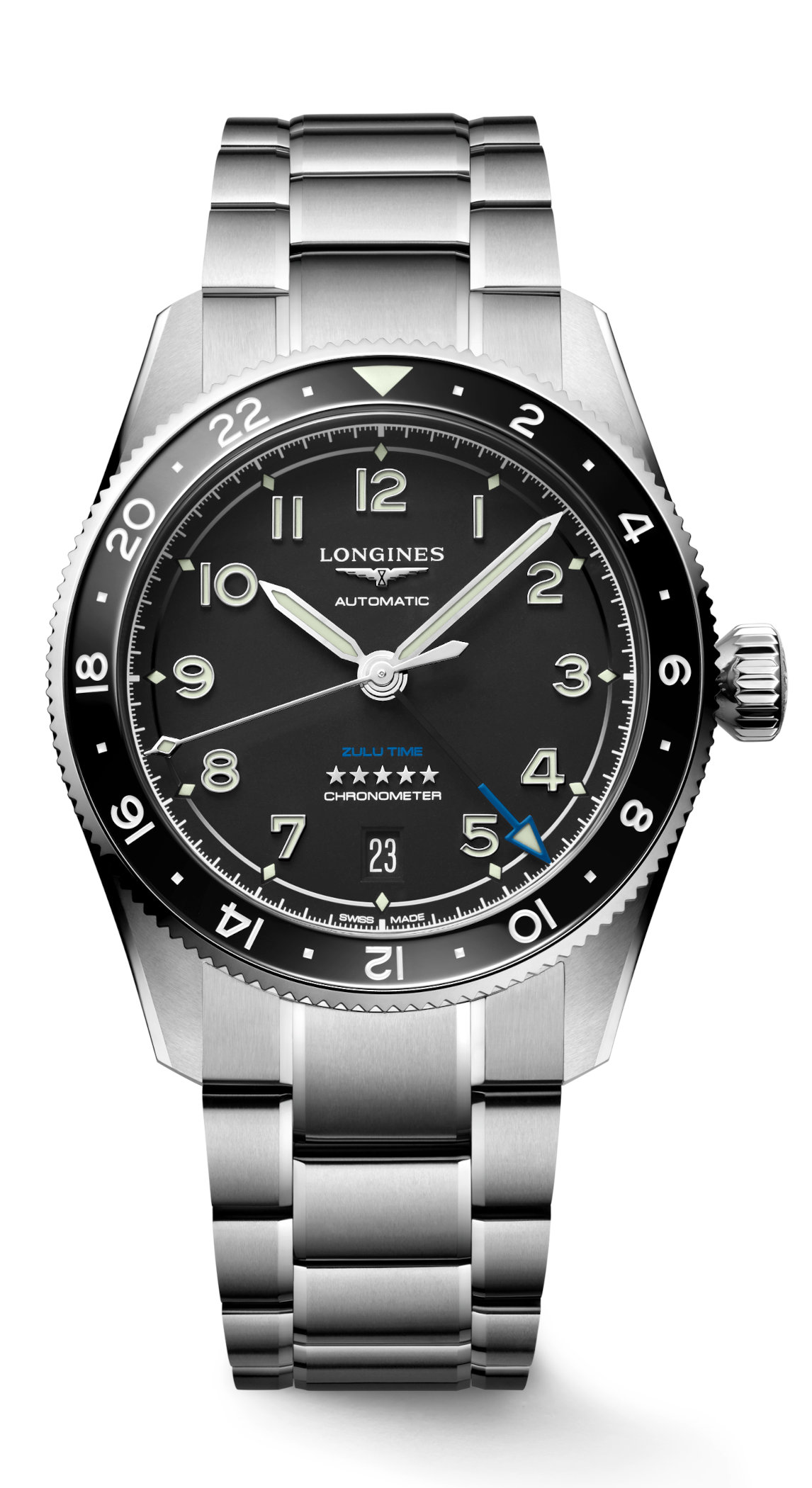 Longines Spirit Zulu Time 39mm - black dial and bezel 1 Longines Spirit Zulu Time 39mm - black dial and bezel 1