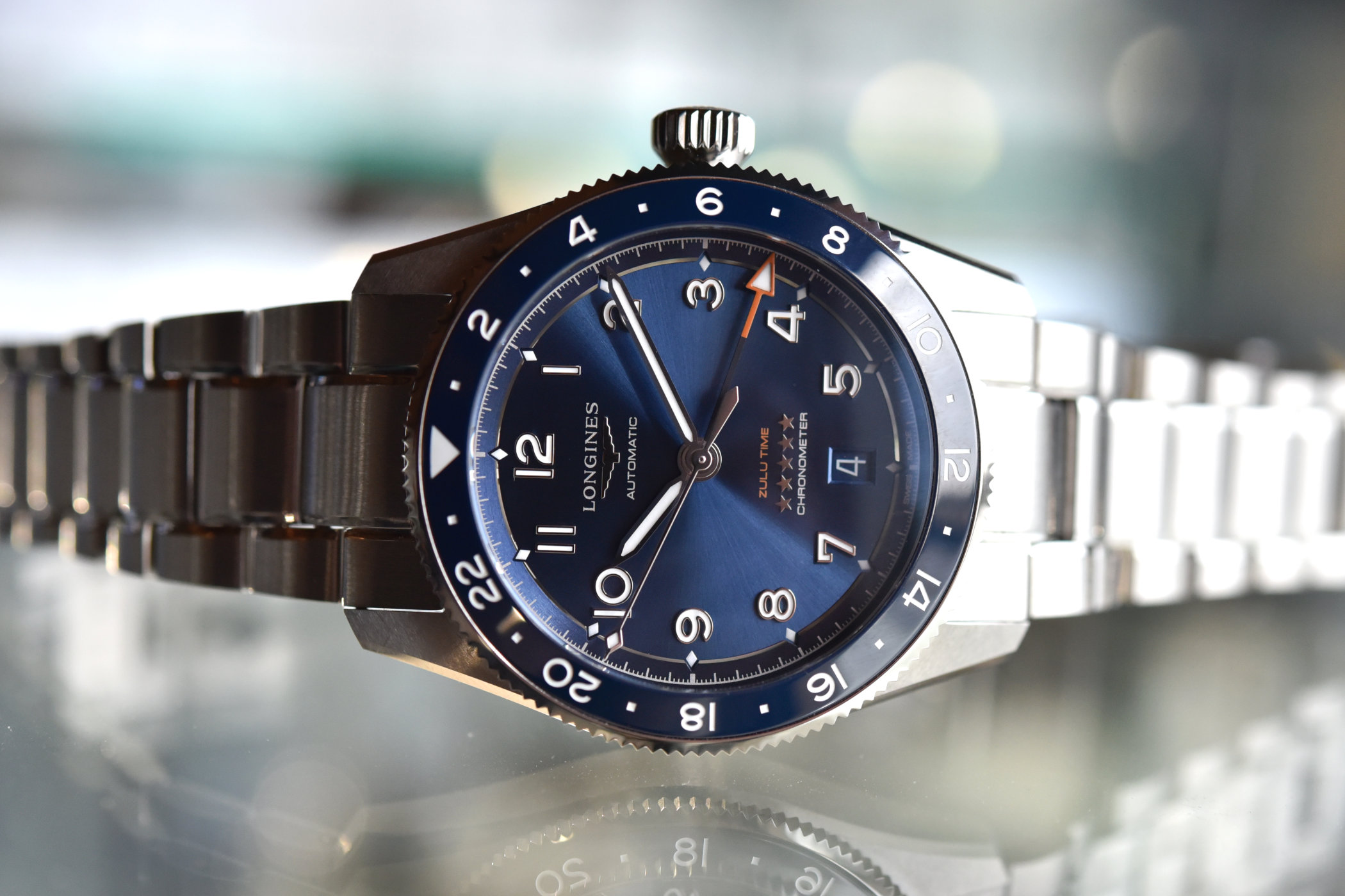 Longines Spirit Zulu Time 39mm - blue dial and bezel - 1 Longines Spirit Zulu Time 39mm - blue dial and bezel - 1