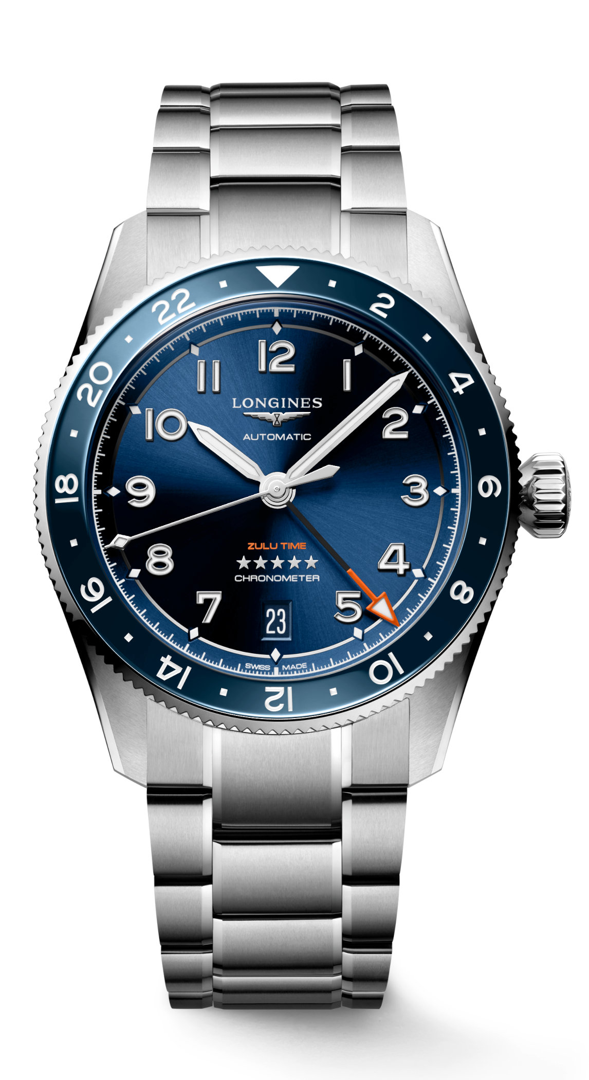 Longines Spirit Zulu Time 39mm - blue dial and bezel 1 Longines Spirit Zulu Time 39mm - blue dial and bezel 1