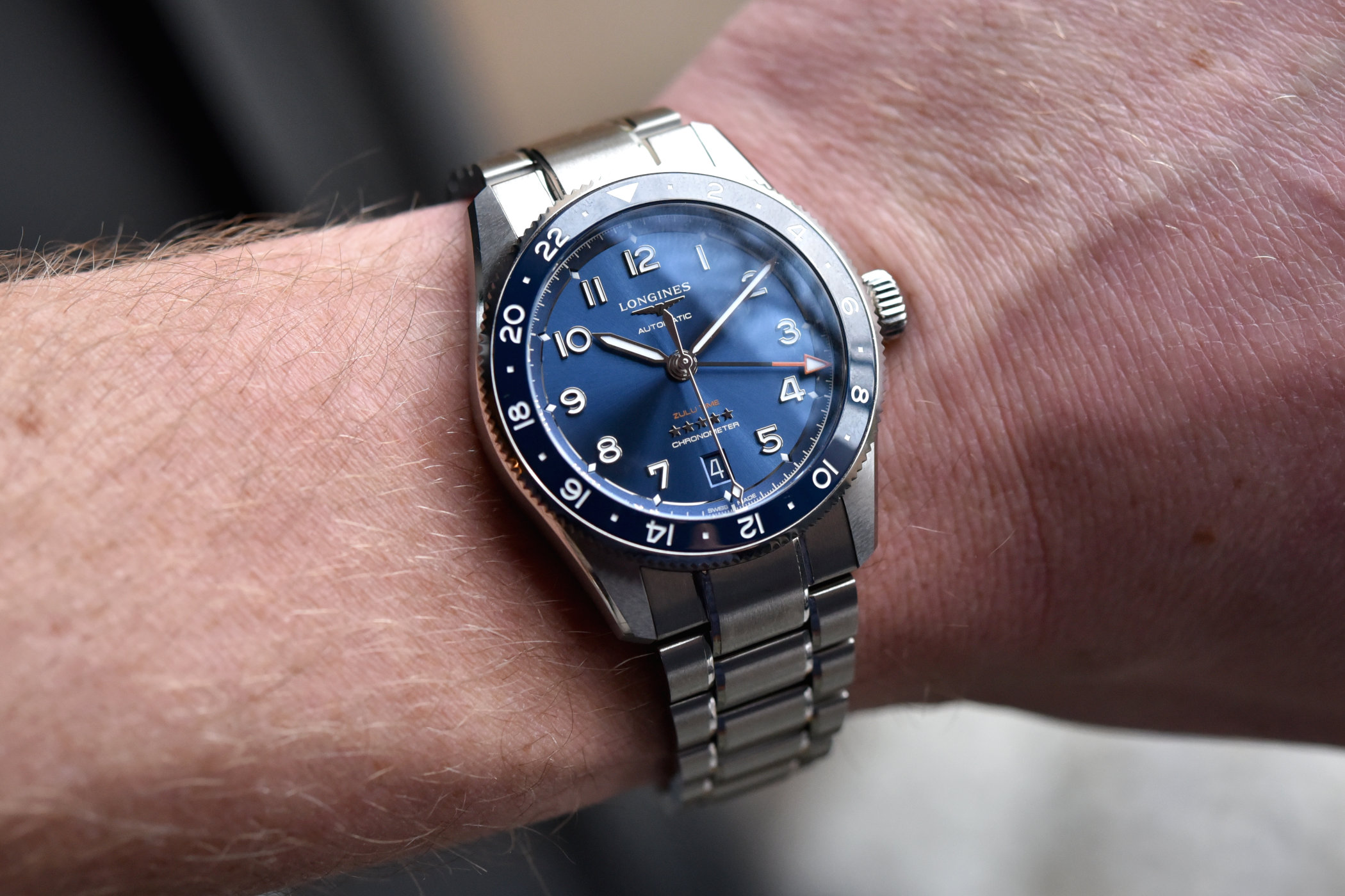 Longines Spirit Zulu Time 39mm - blue dial and bezel - 2 Longines Spirit Zulu Time 39mm - blue dial and bezel - 2