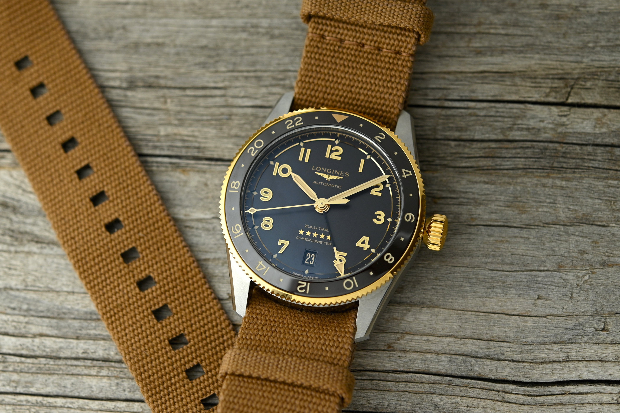 Longines Spirit Zulu Time 39mm steel & gold - 1 Longines Spirit Zulu Time 39mm steel & gold - 1