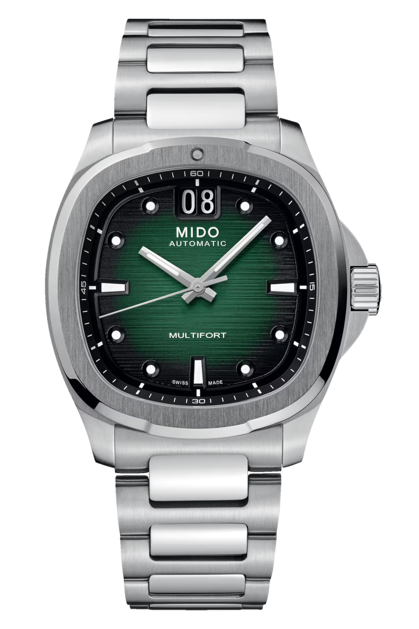Mido Multifort TV Big Date - green gradient dial - steel bracelet Mido Multifort TV Big Date - green gradient dial - steel bracelet