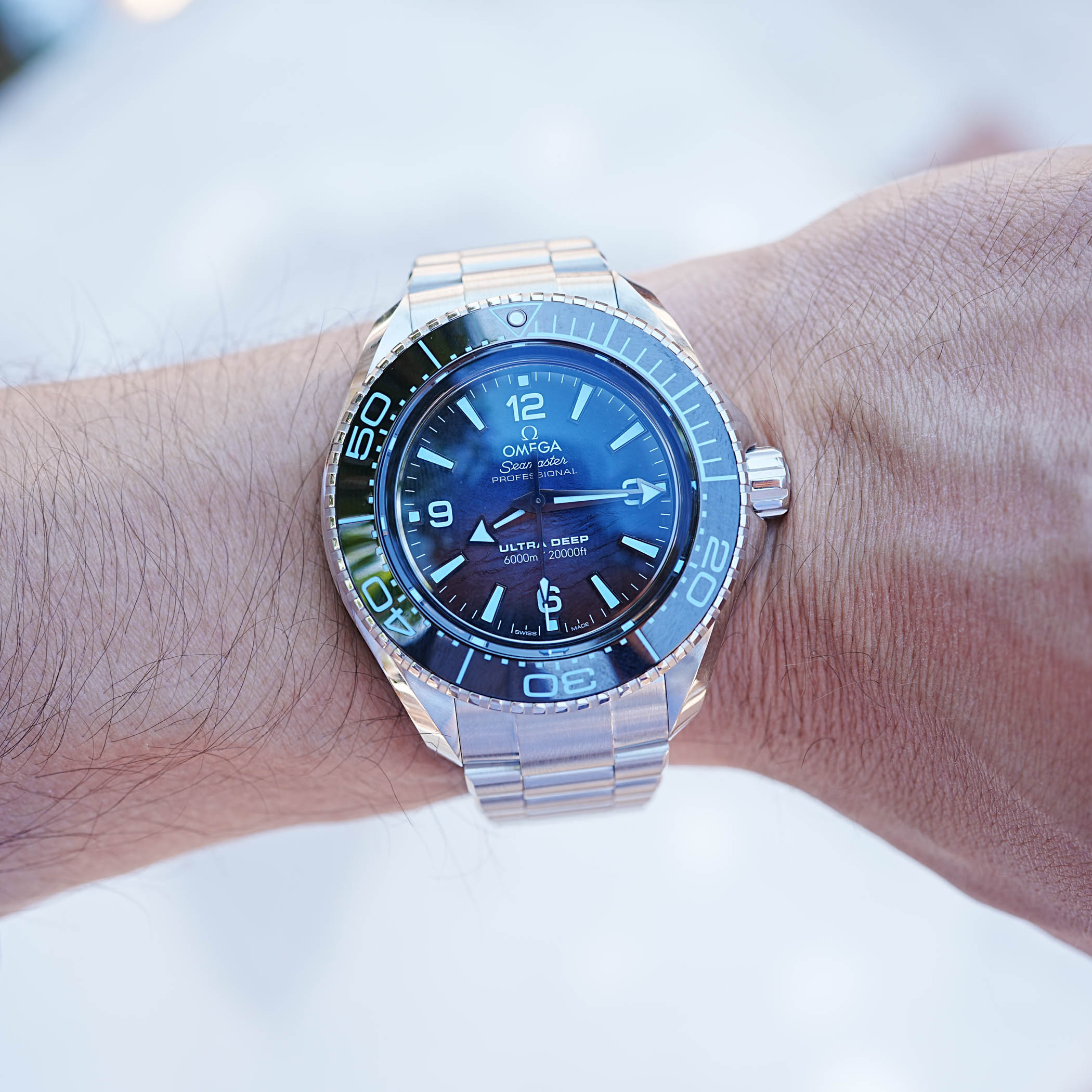 Omega Seamaster Planet Ocean Ultra Deep 6000m 75th anniversary Summer Blue Gradient Omega Seamaster Planet Ocean Ultra Deep 6000m 75th anniversary Summer Blue Gradient