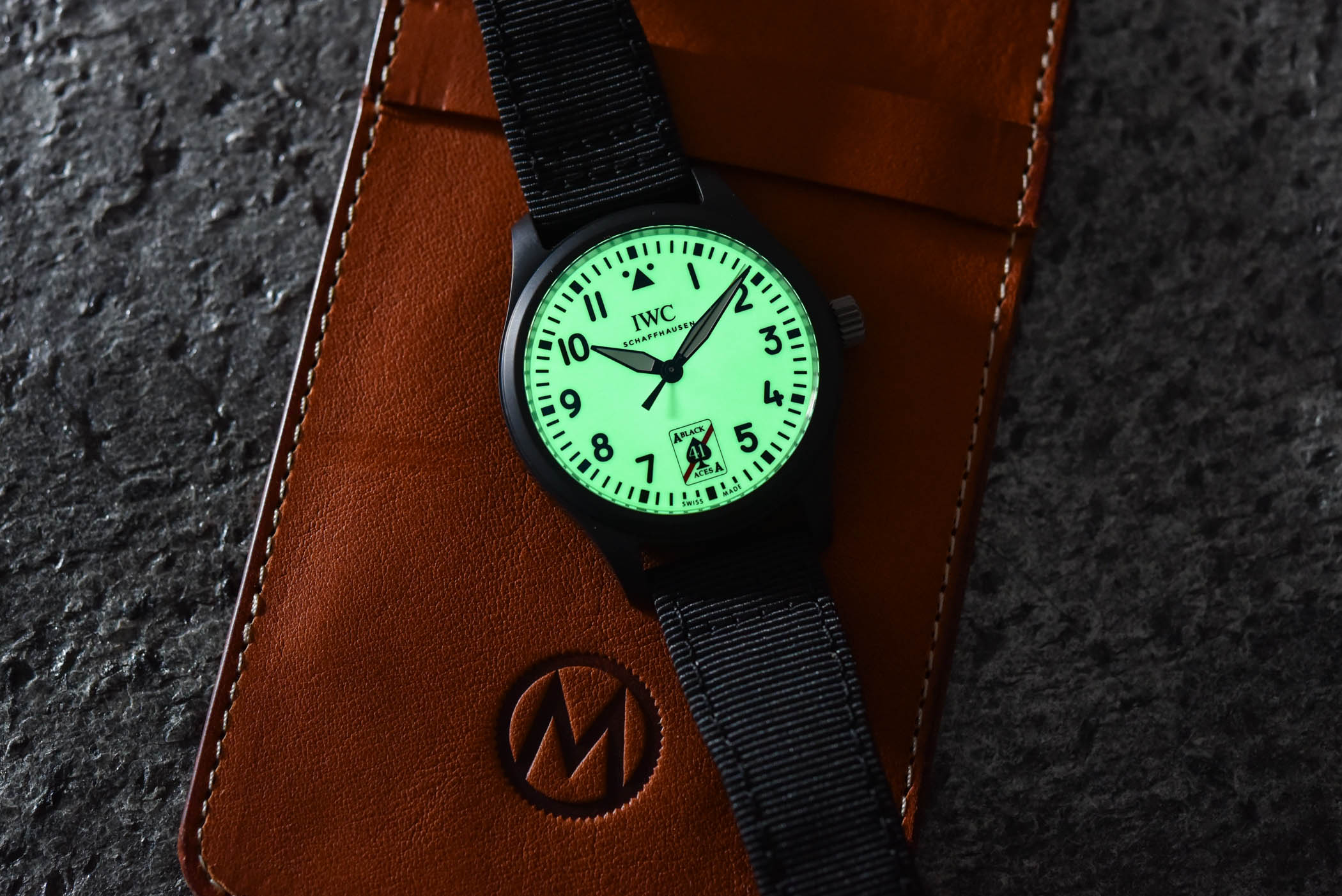 IWC Pilot's Watch Automatic 41 Black Aces IW326905 Luminous Dial