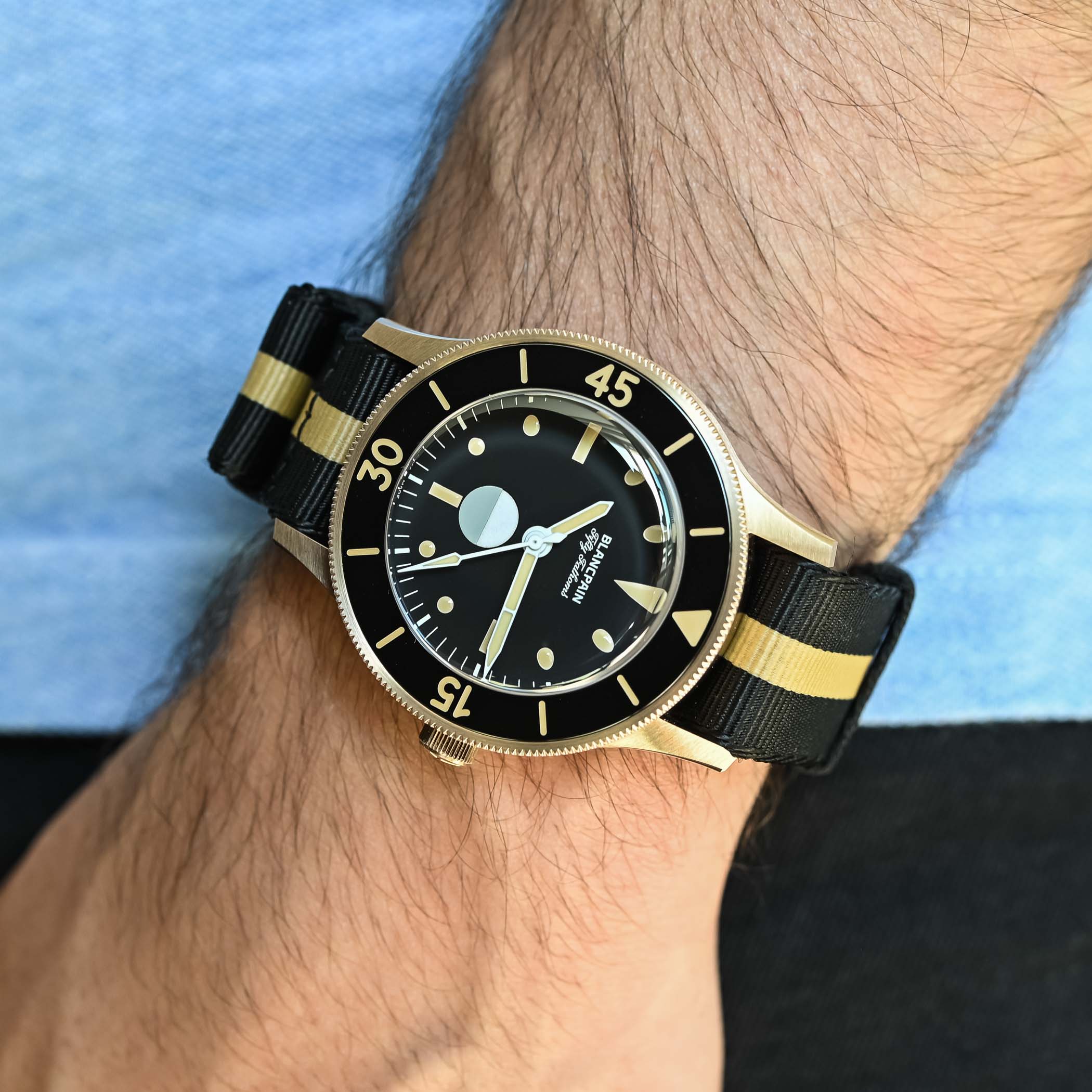 Blancpain Fifty Fathoms 70th Anniversary Act 3 Bronze Gold Mil-Spec Vintage-Inspired Moisture Indicator - 5901-5630-NANA - review - 3 Blancpain Fifty Fathoms 70th Anniversary Act 3 Bronze Gold Mil-Spec Vintage-Inspired Moisture Indicator - 5901-5630-NANA - review - 3