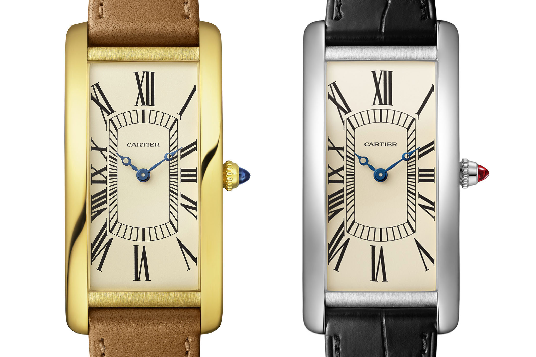 Cartier Tank Cintrée Réédition platine, packshot editorial