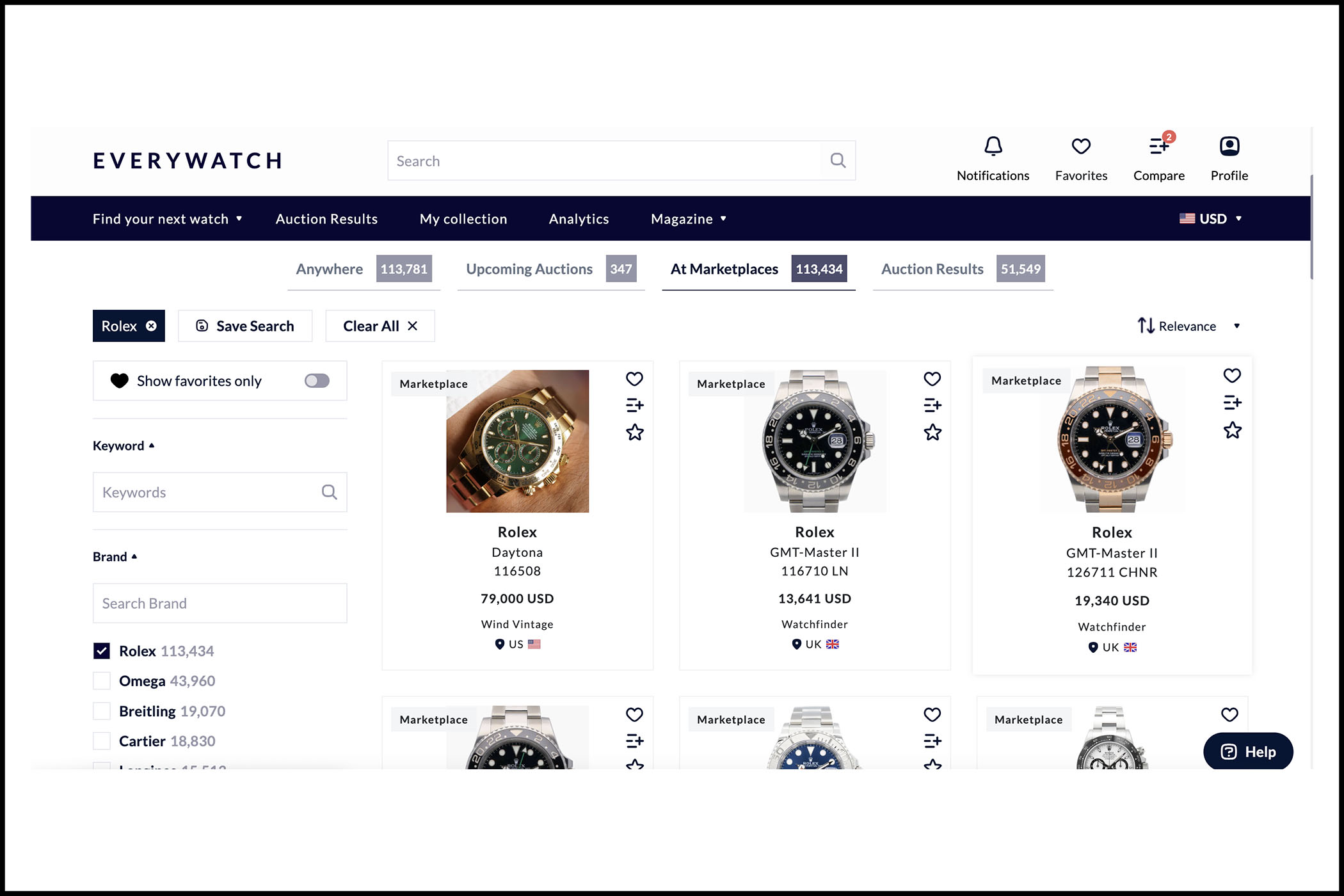 EveryWatch platform interface
