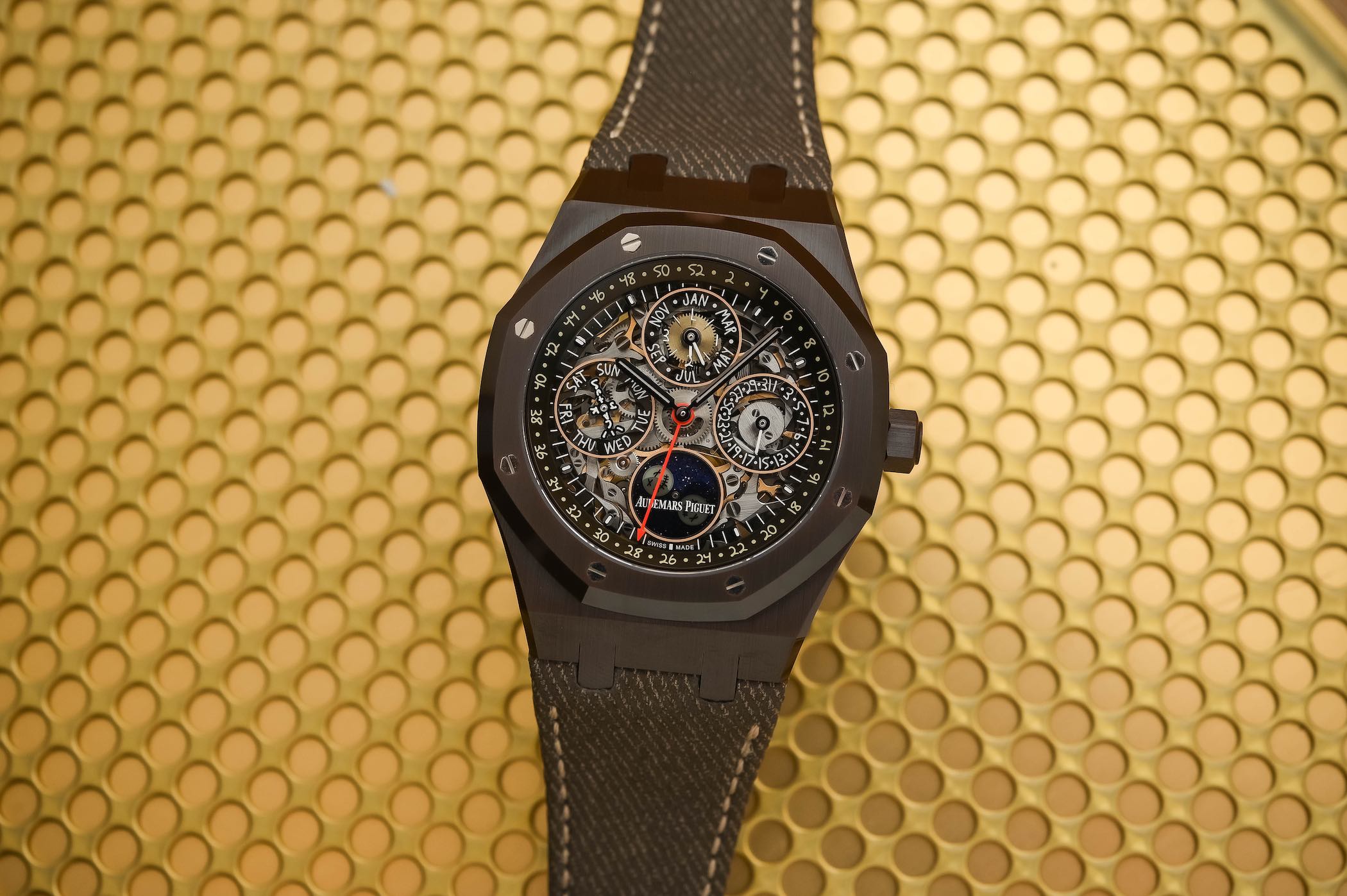 Travis Scott x Audemars Piguet Royal Oak Perpetual Calendar Openworked Cactus Jack Limited Edition Brown Ceramic 26585CM