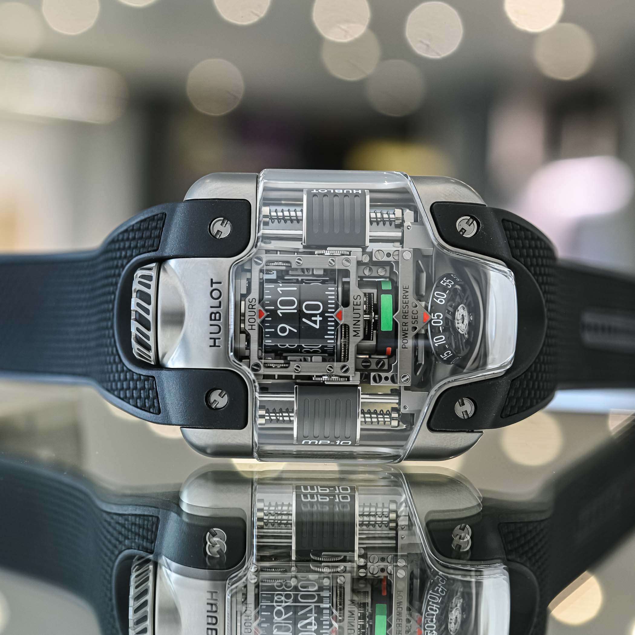 Hublot MP-10 Tourbillon Weight Energy System Titanium inclined tourbillon linear winding system - hands-on review - 4 Hublot MP-10 Tourbillon Weight Energy System Titanium inclined tourbillon linear winding system - hands-on review - 4