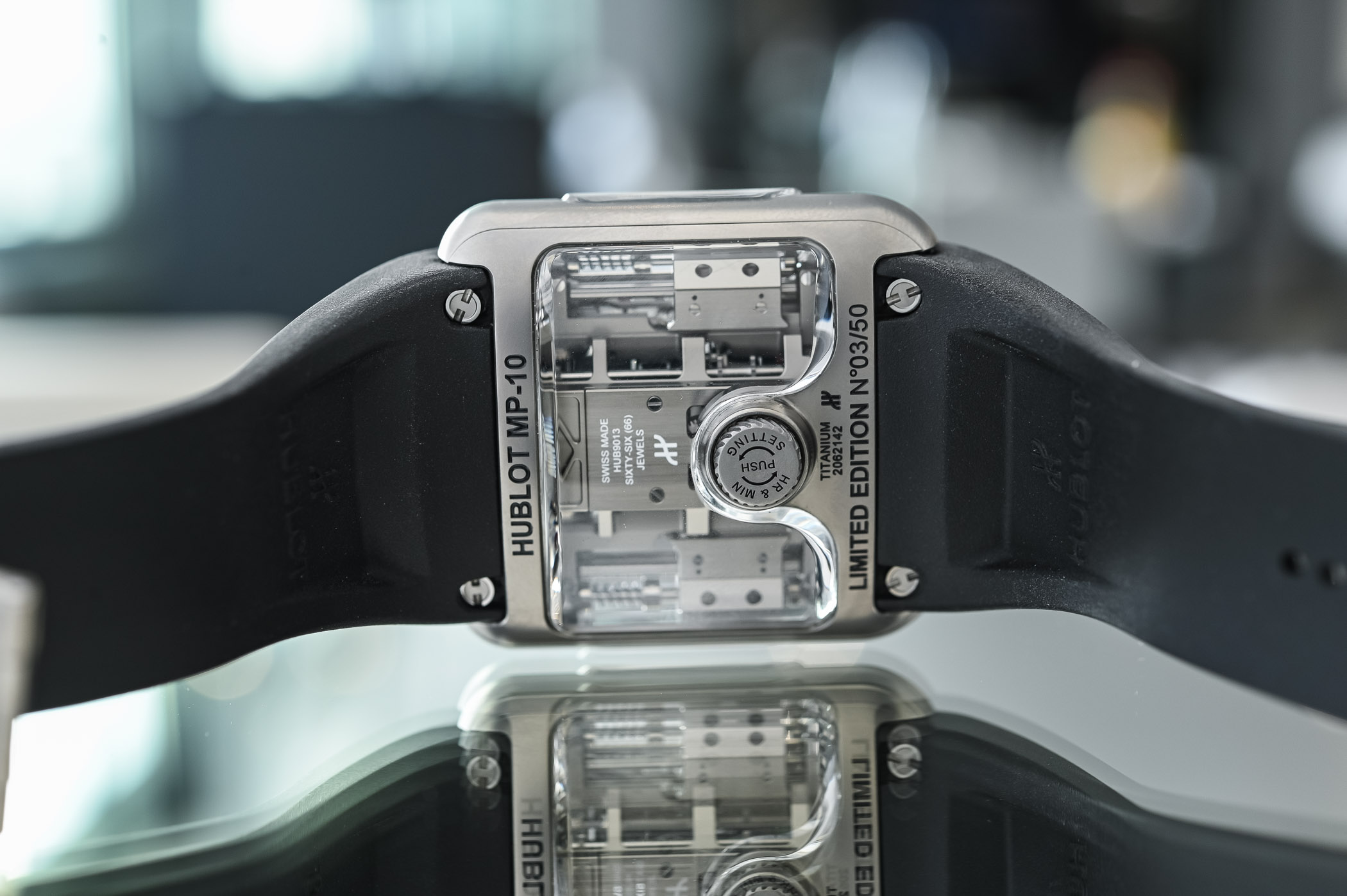Hublot MP-10 Tourbillon Weight Energy System Titanium inclined tourbillon linear winding system - hands-on review - 6 Hublot MP-10 Tourbillon Weight Energy System Titanium inclined tourbillon linear winding system - hands-on review - 6