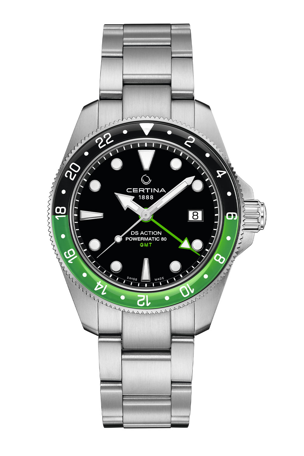Certina DS Action GMT Powermatic 80 green-black C0329291105100 Certina DS Action GMT Powermatic 80 green-black C0329291105100