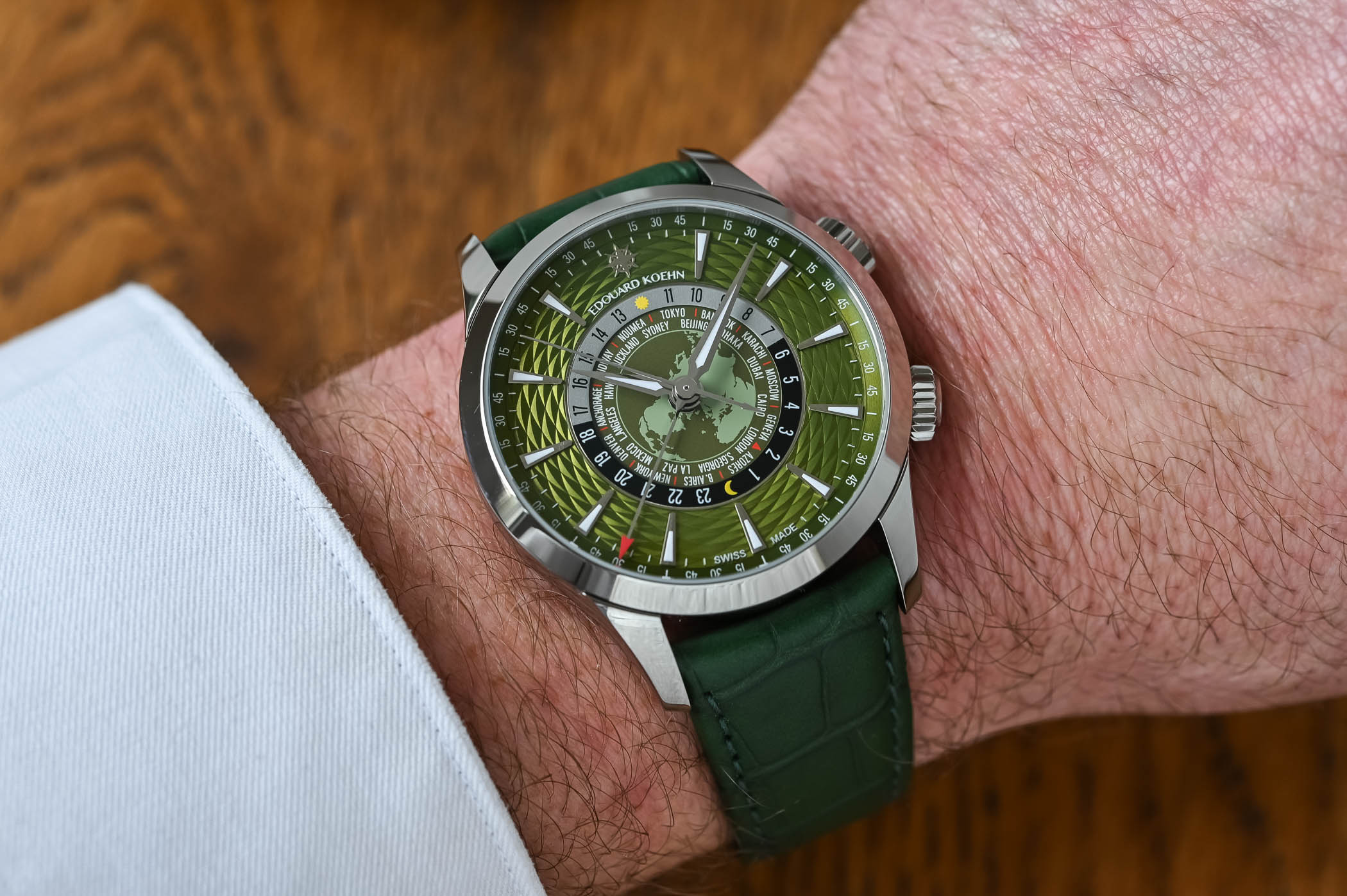 Edouard Koehn World Heritage II - worldtime alarm watch guilloche dial - review - 2 Edouard Koehn World Heritage II review