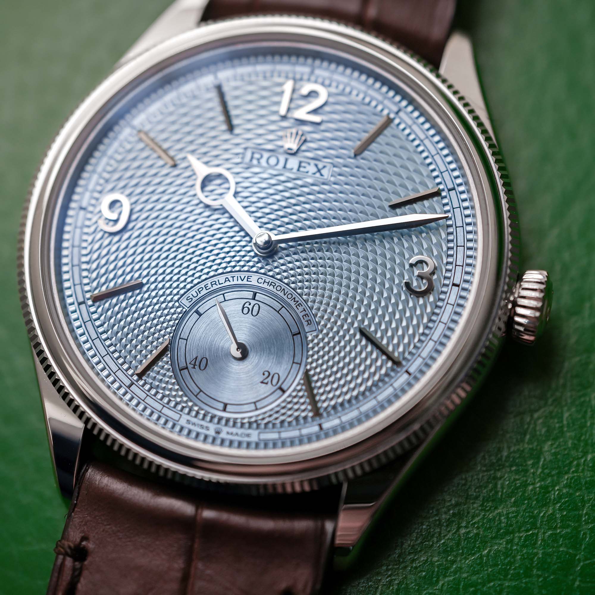 Rolex Perpetual 1908 Platinum ice Blue Guilloche Dial rice-grain 52506 - review - 12 Rolex Perpetual 1908 Platinum ice Blue Guilloche Dial rice-grain 52506 - review - 12