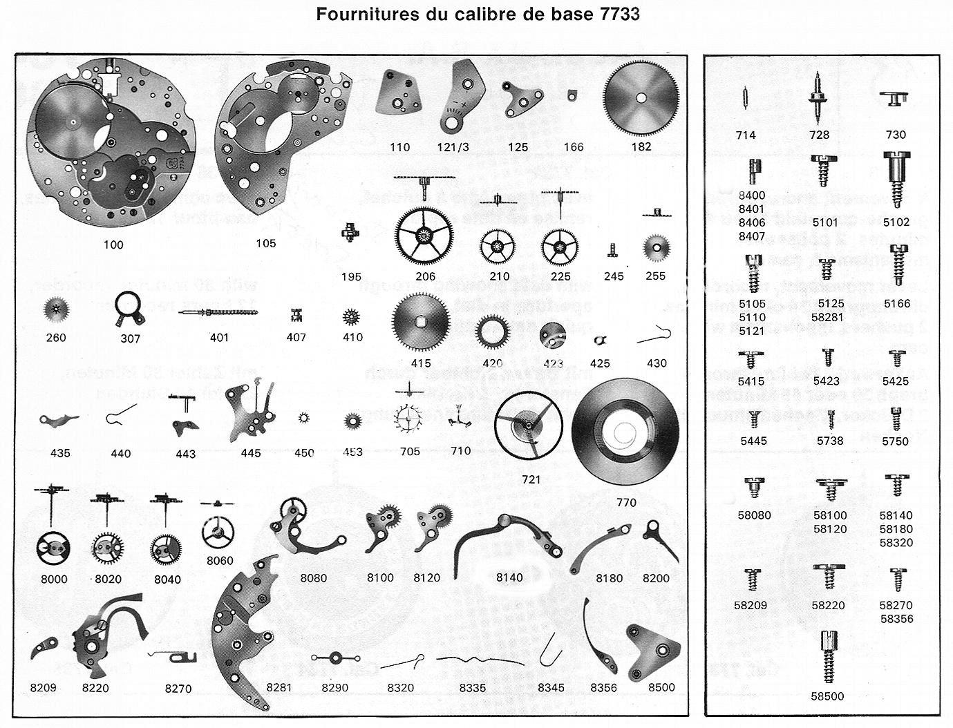 Valjoux 7733 - Predecessor Valjoux 7750 - 3 Valjoux 7733 - Predecessor Valjoux 7750 - 3