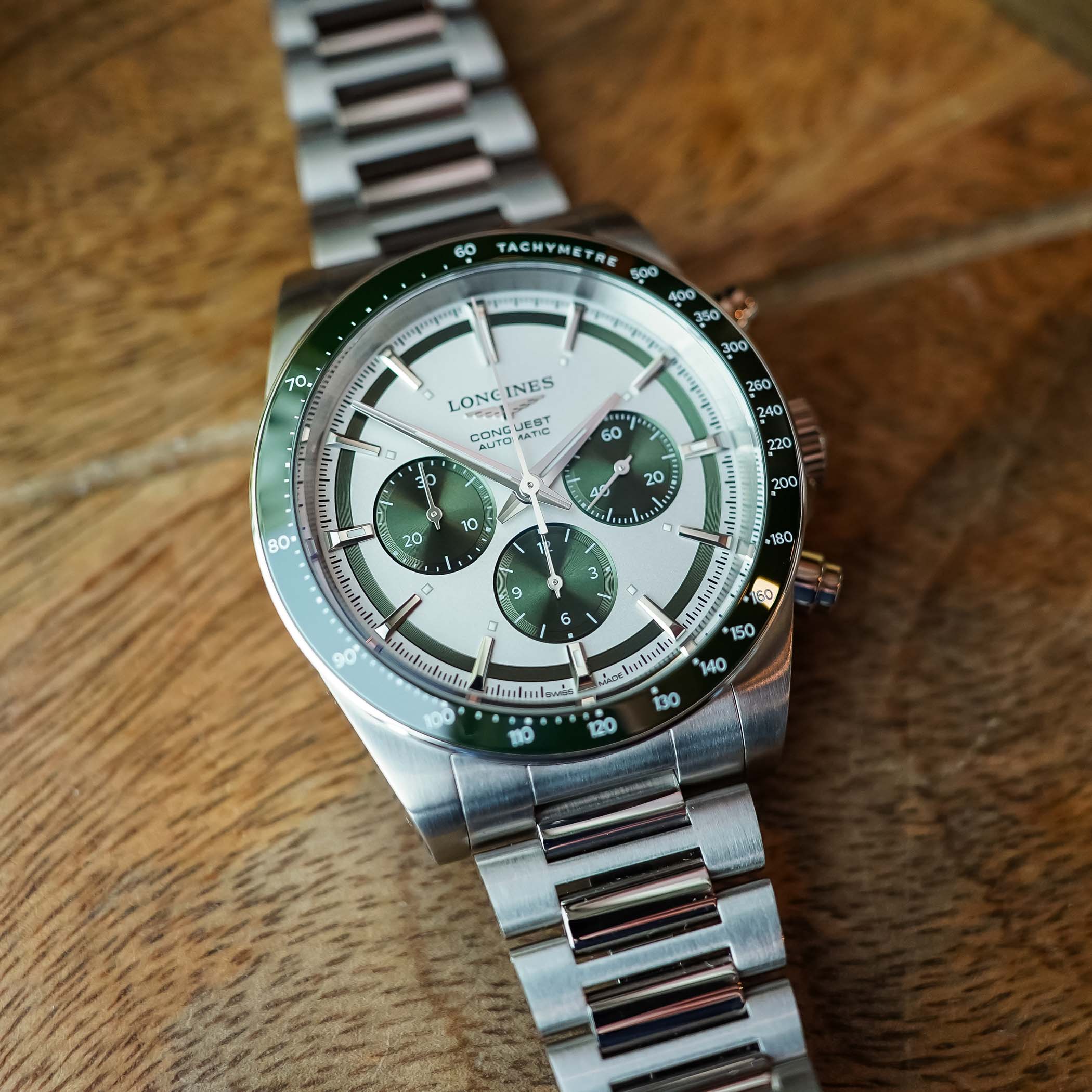 Longines Conquest Chronograph new models 2024 - panda blue and panda green - 4 Longines Conquest Chronograph new models 2024 - panda blue and panda green - 4